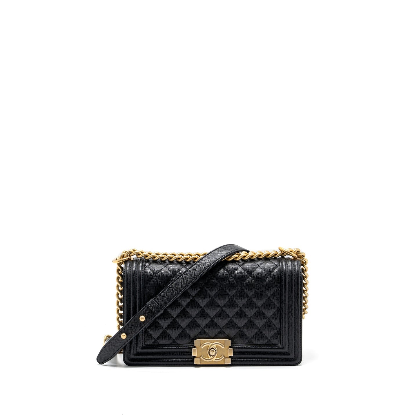 Chanel Medium Classic Boy Bag Caviar Black