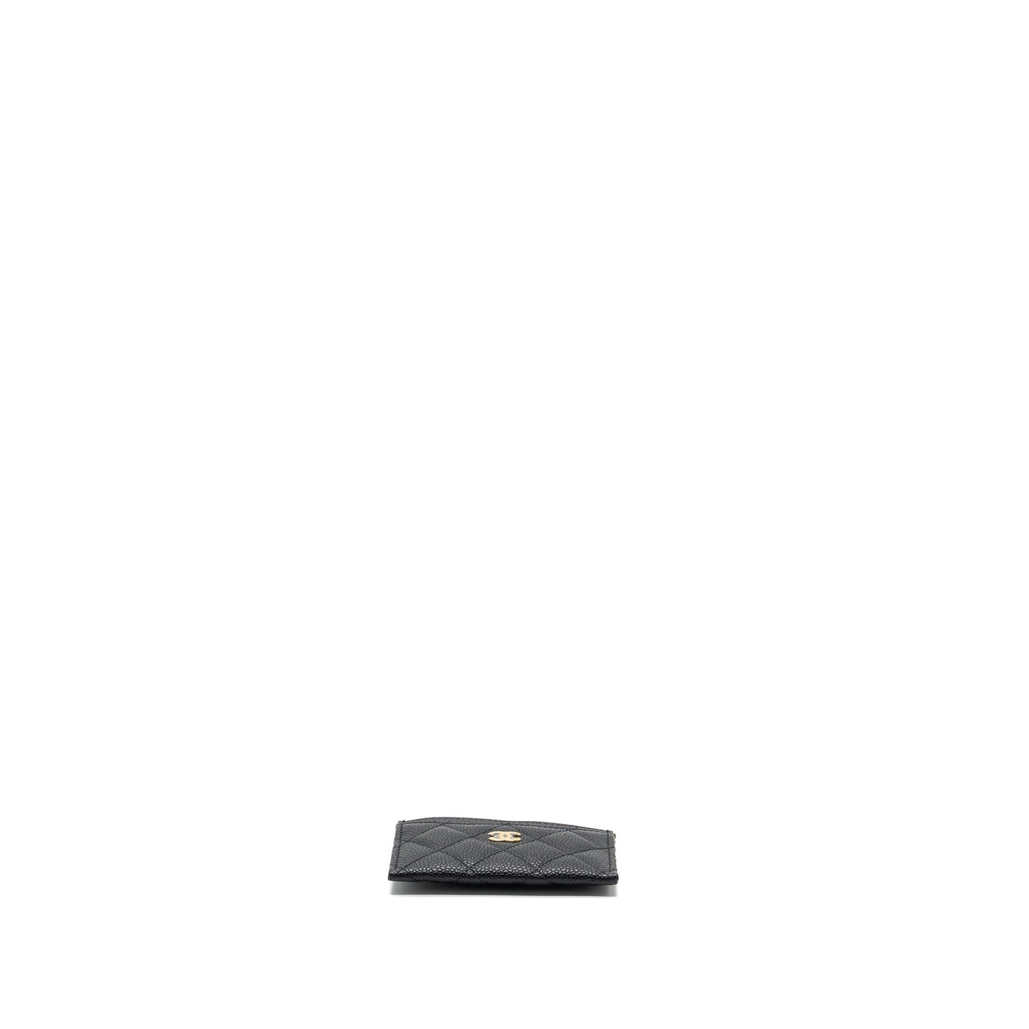 Chanel classic card holder caviar black  (microchip )