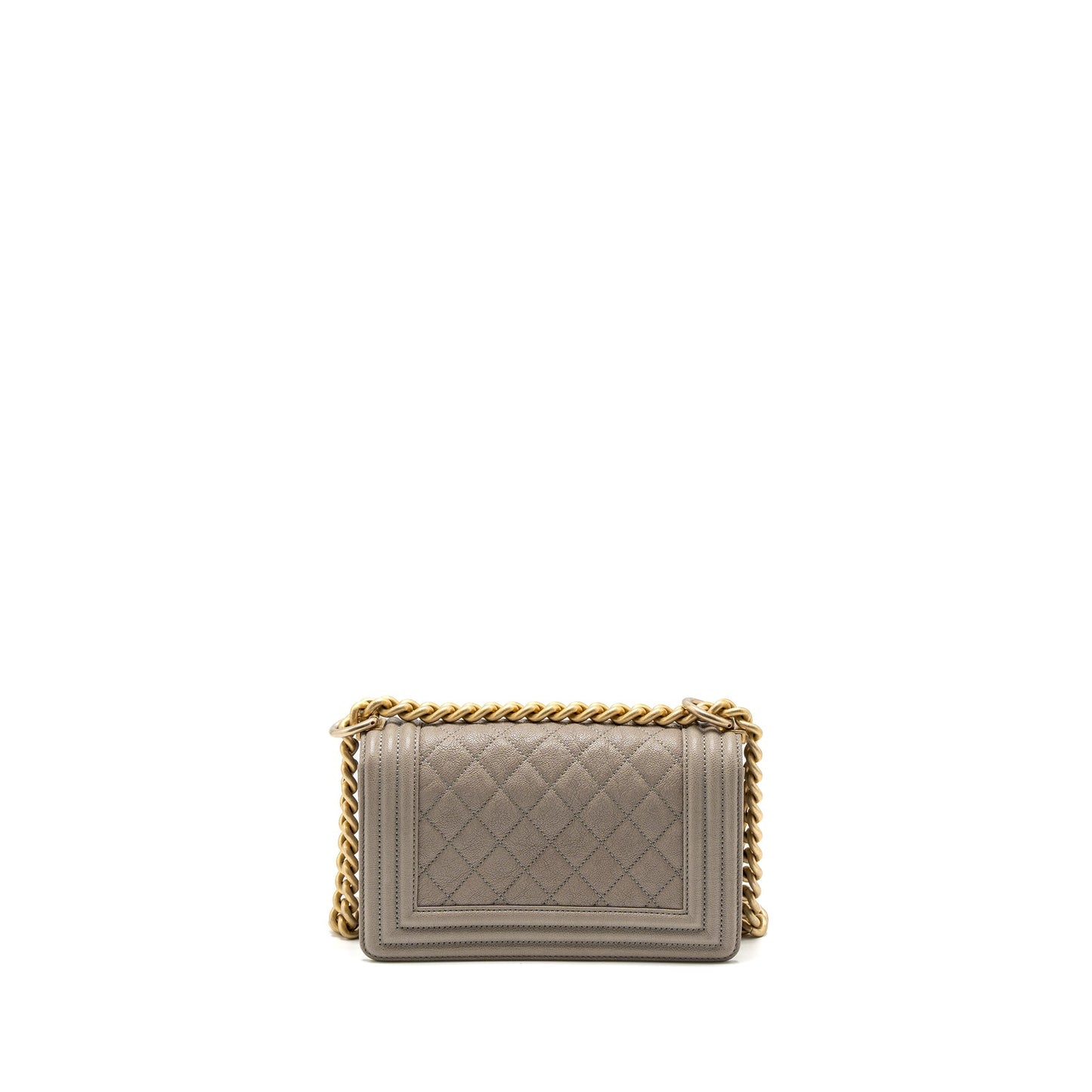 Chanel Small Boy Bag Caviar Light Grey