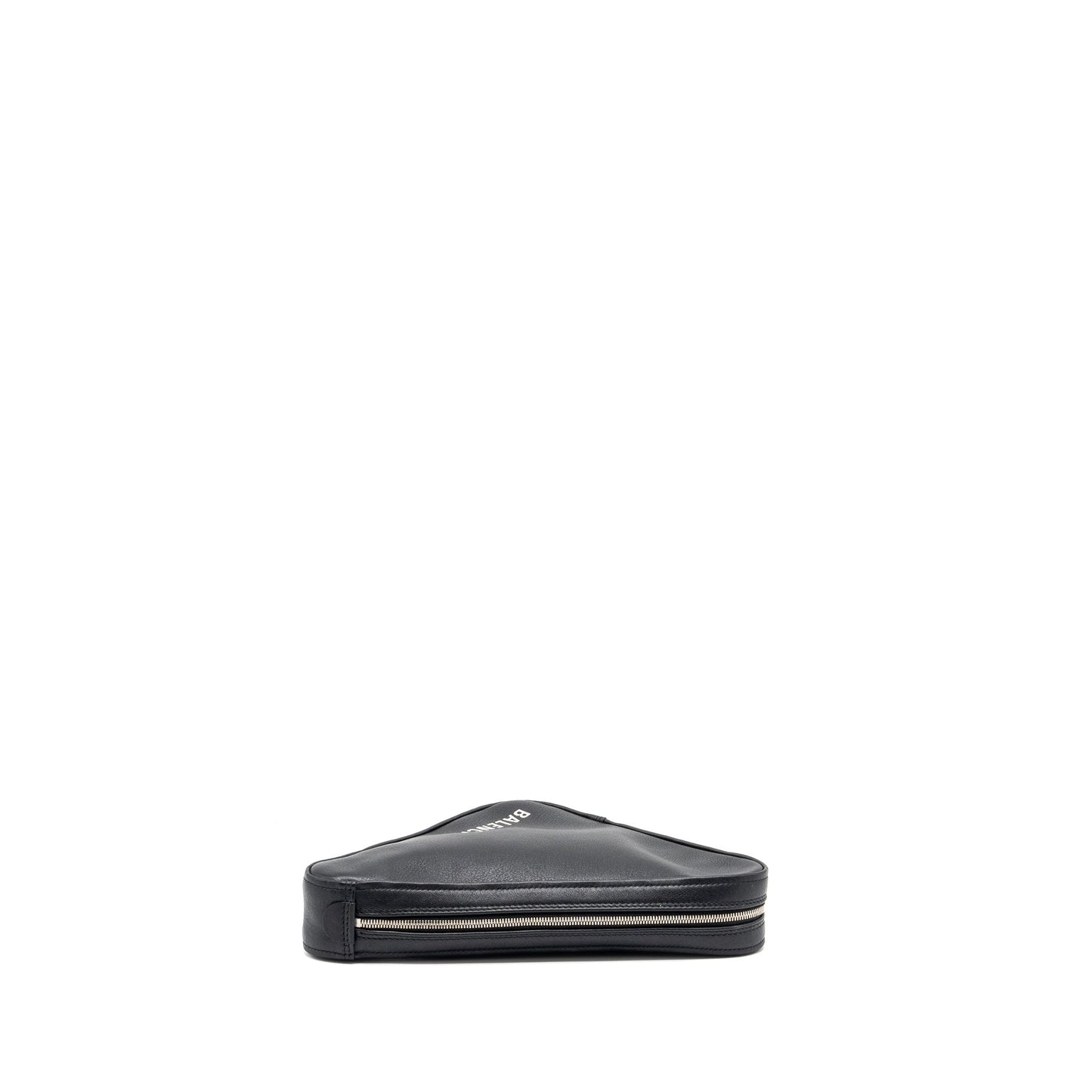 Balenciaga triangle zip clutch calfskin black