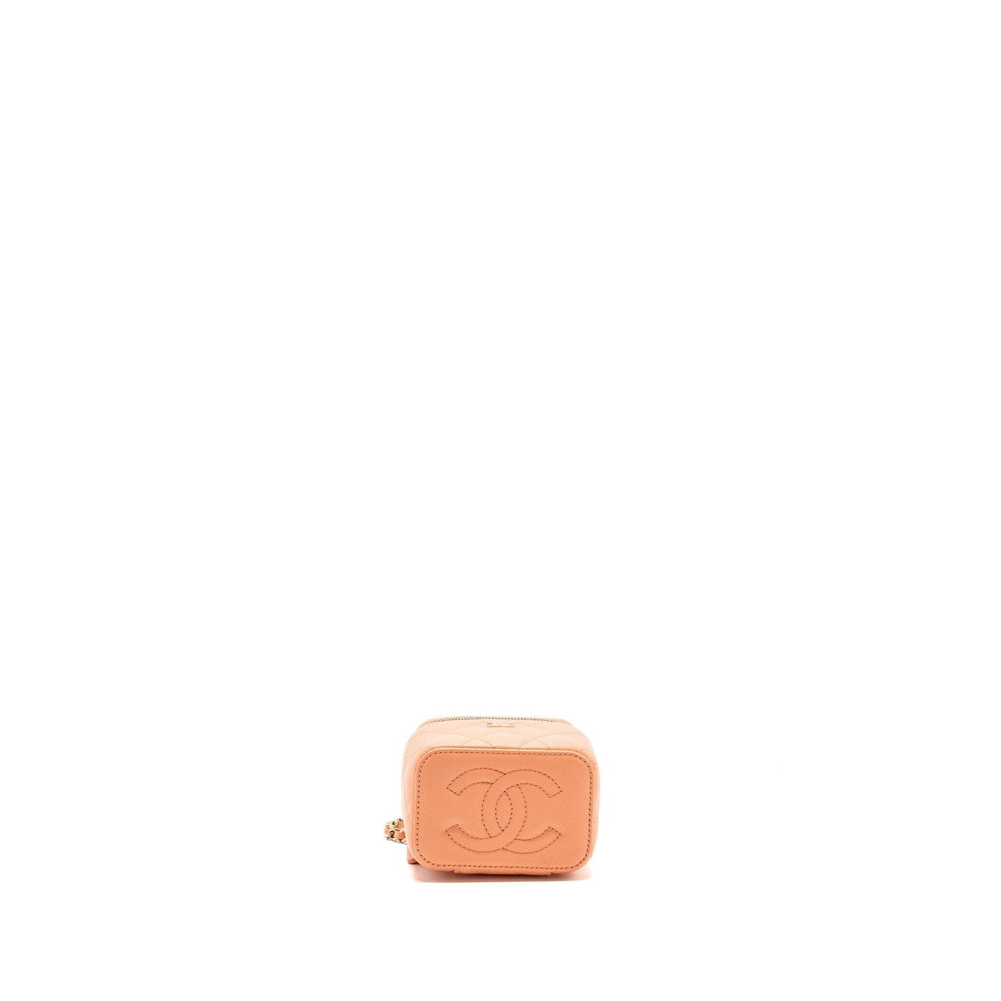 Chanel Mini Vanity With Chains Caviar Coral Pink L(Microchip)