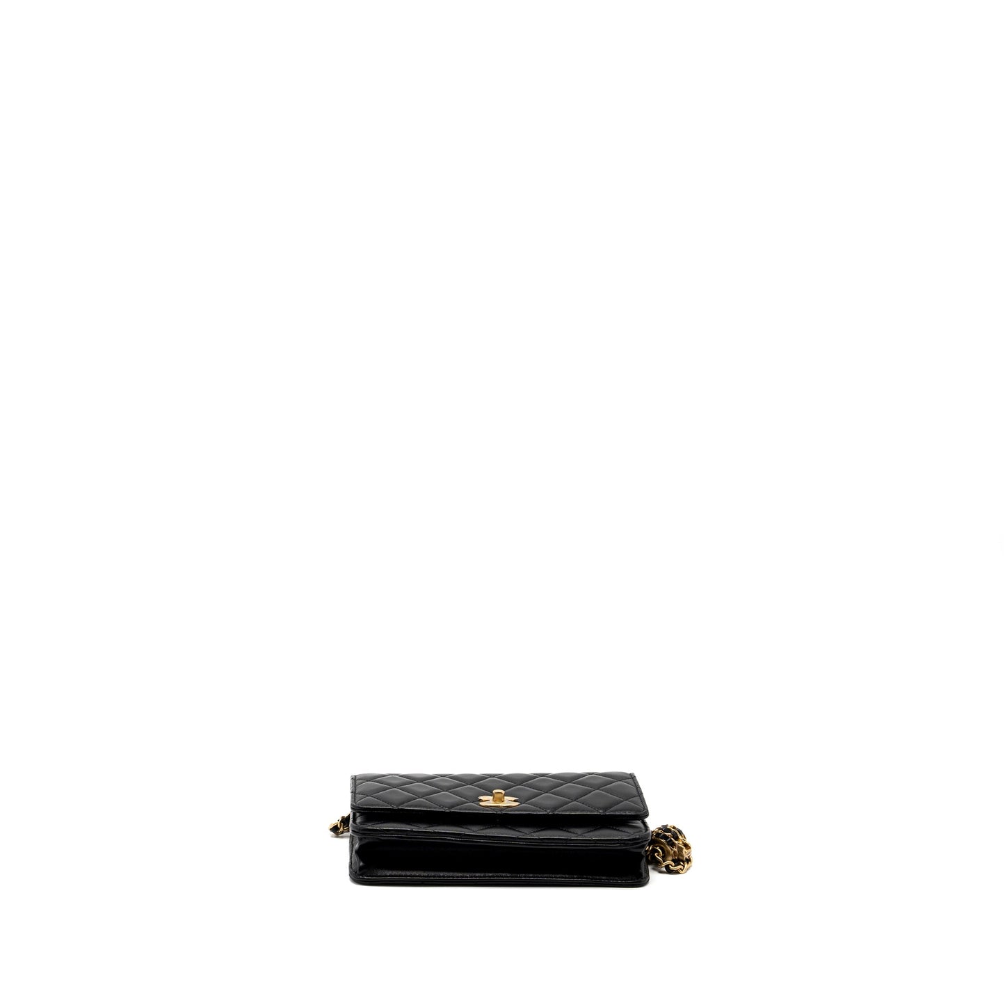 Chanel 22S Pearl Crush Wallet on Chain Lambskin Black Brushed  (Microchip)