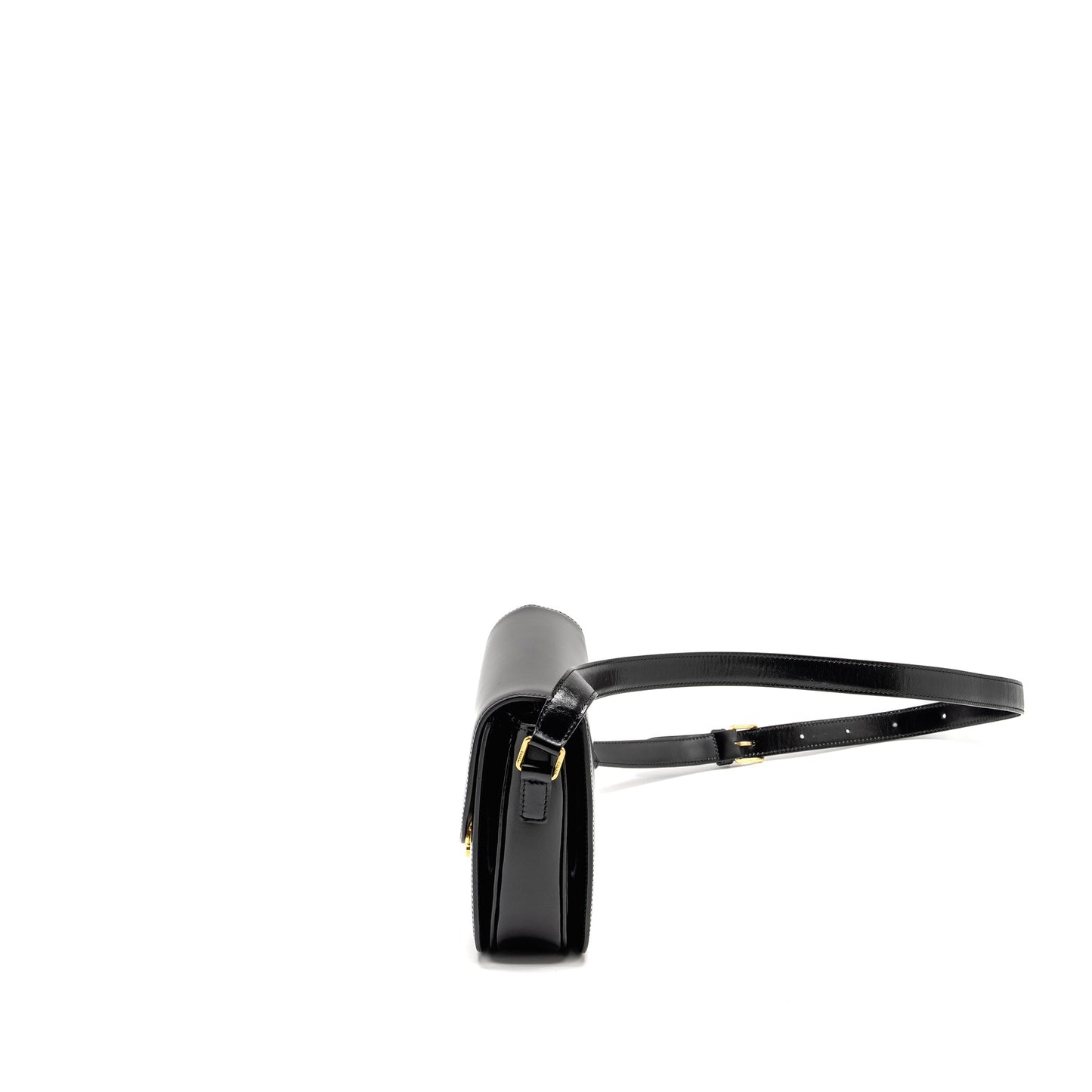 Celine Classic Triomphe Purse Shiny Calfskin Black