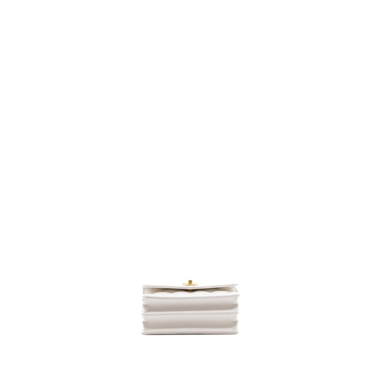 Chanel 23P detailed top handle mini wallet with chain calfskin white / multi color brushed  (microchip)