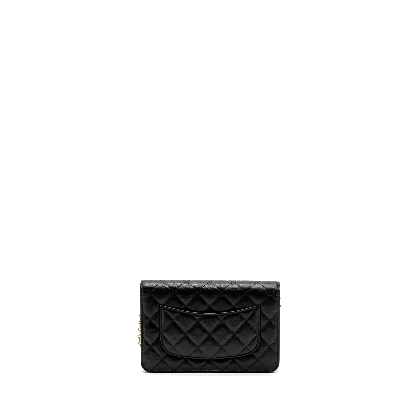 Chanel 2.55 Wallet on Chain Aged Calfskin Black Brushed  (Microchip)