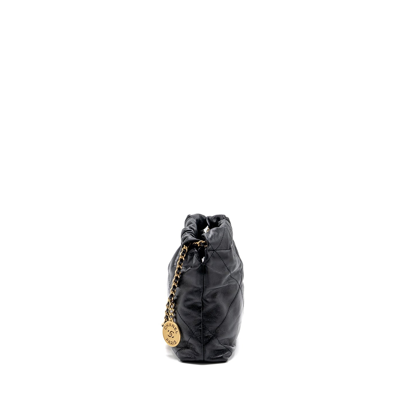 Chanel 23s Mini 22 Bag With Pearl Shiny Calfskin  (Microchip)