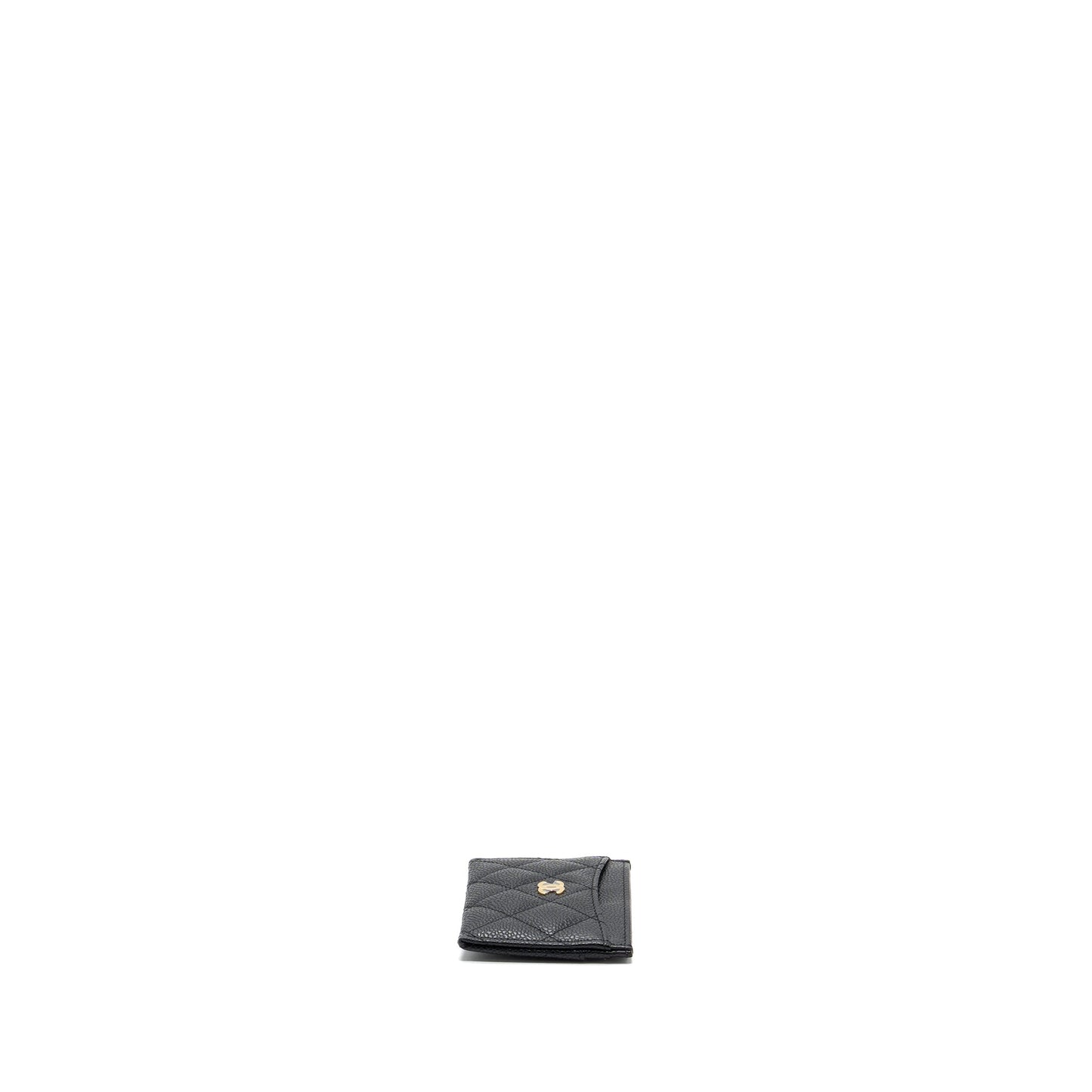 Chanel classic card holder caviar black  (microchip )
