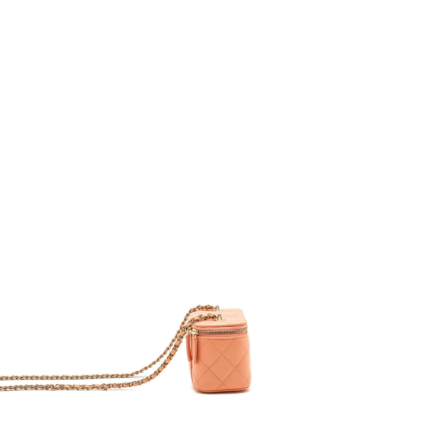 Chanel Mini Vanity With Chains Caviar Coral Pink L(Microchip)