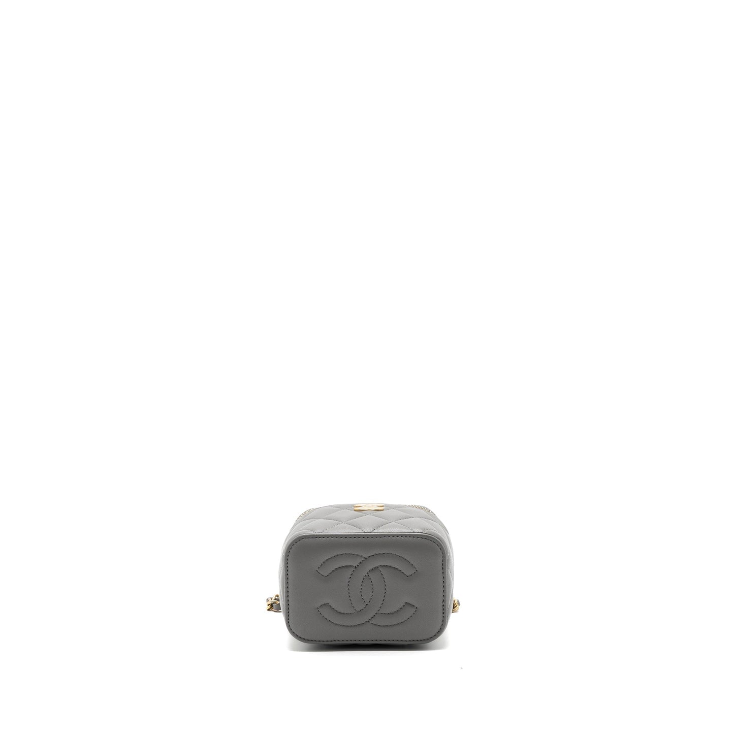 Chanel Top Handle Mini Vanity Case Lambskin Grey (Microchip)