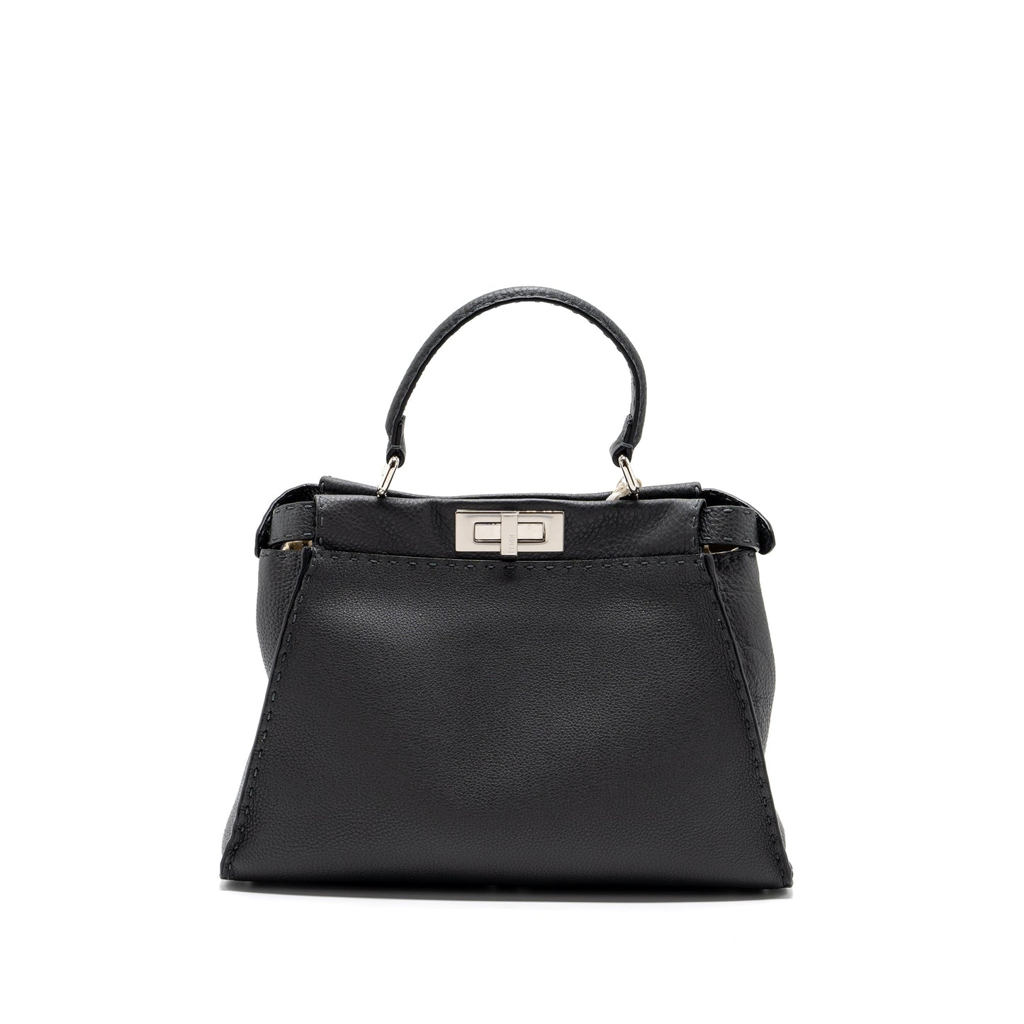 Fendi Medium Peekaboo Purse Selleria Leather Black