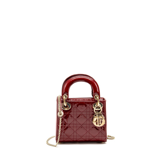 Dior Mini Lady dior patent red