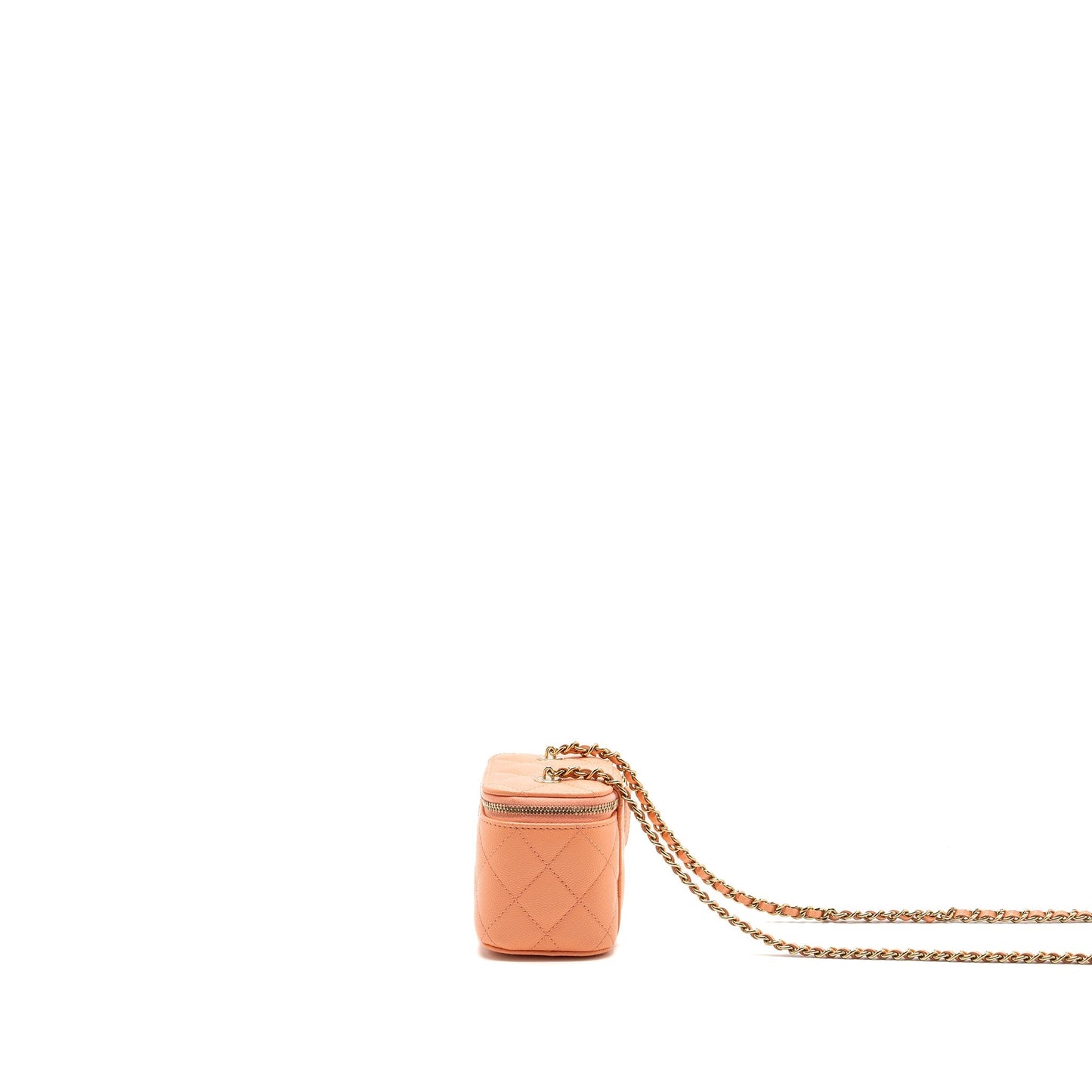 Chanel Mini Vanity With Chains Caviar Coral Pink L(Microchip)