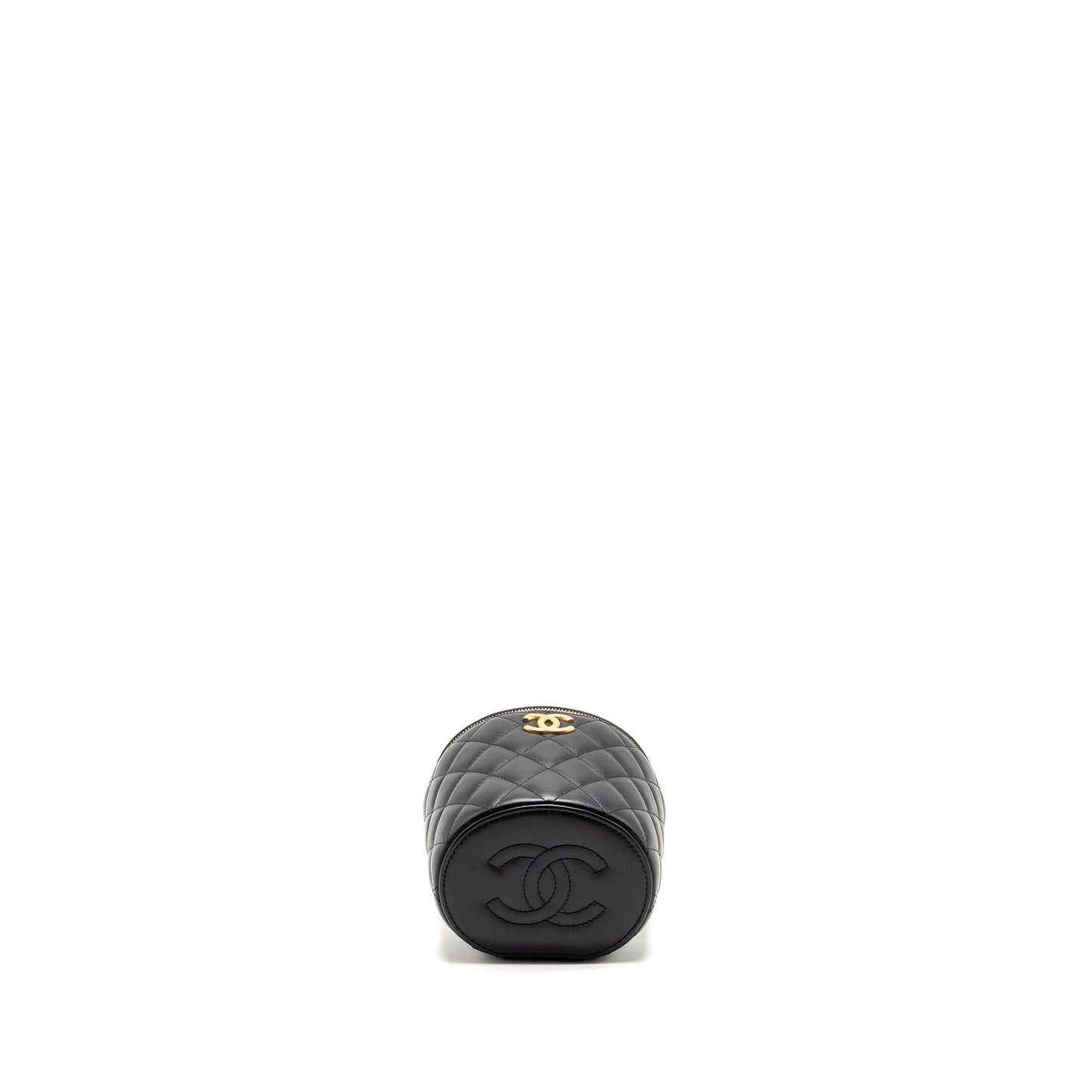CHANEL Afternoon Tea Top Handle Vanity Case With Chain Lambskin Black  (Microchip)