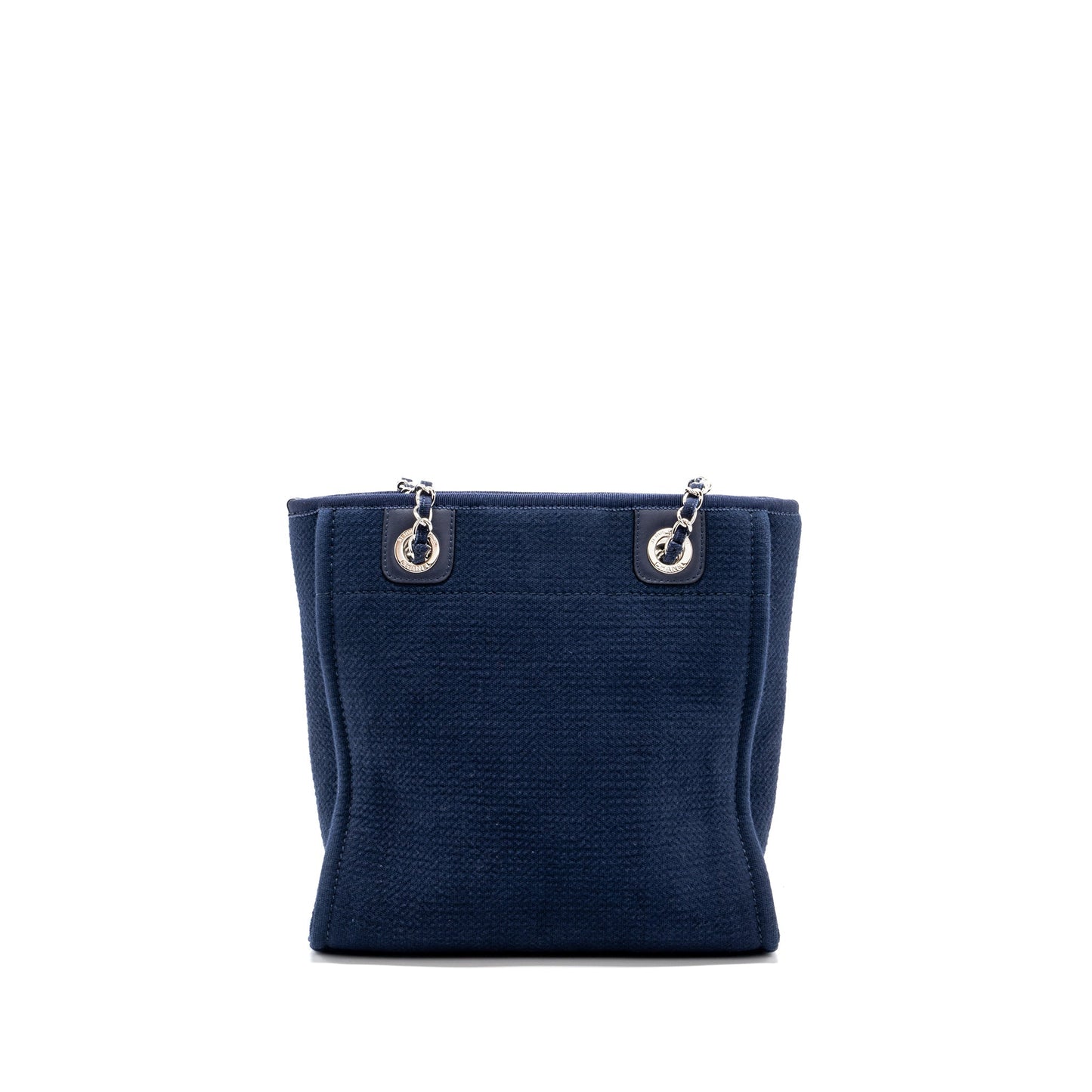 CHANEL SMALL DEAUVILLE TOTE BAG CANVAS NAVY  (Microchip)