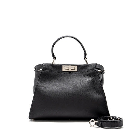 Fendi Medium Peekaboo Purse Selleria Leather Black