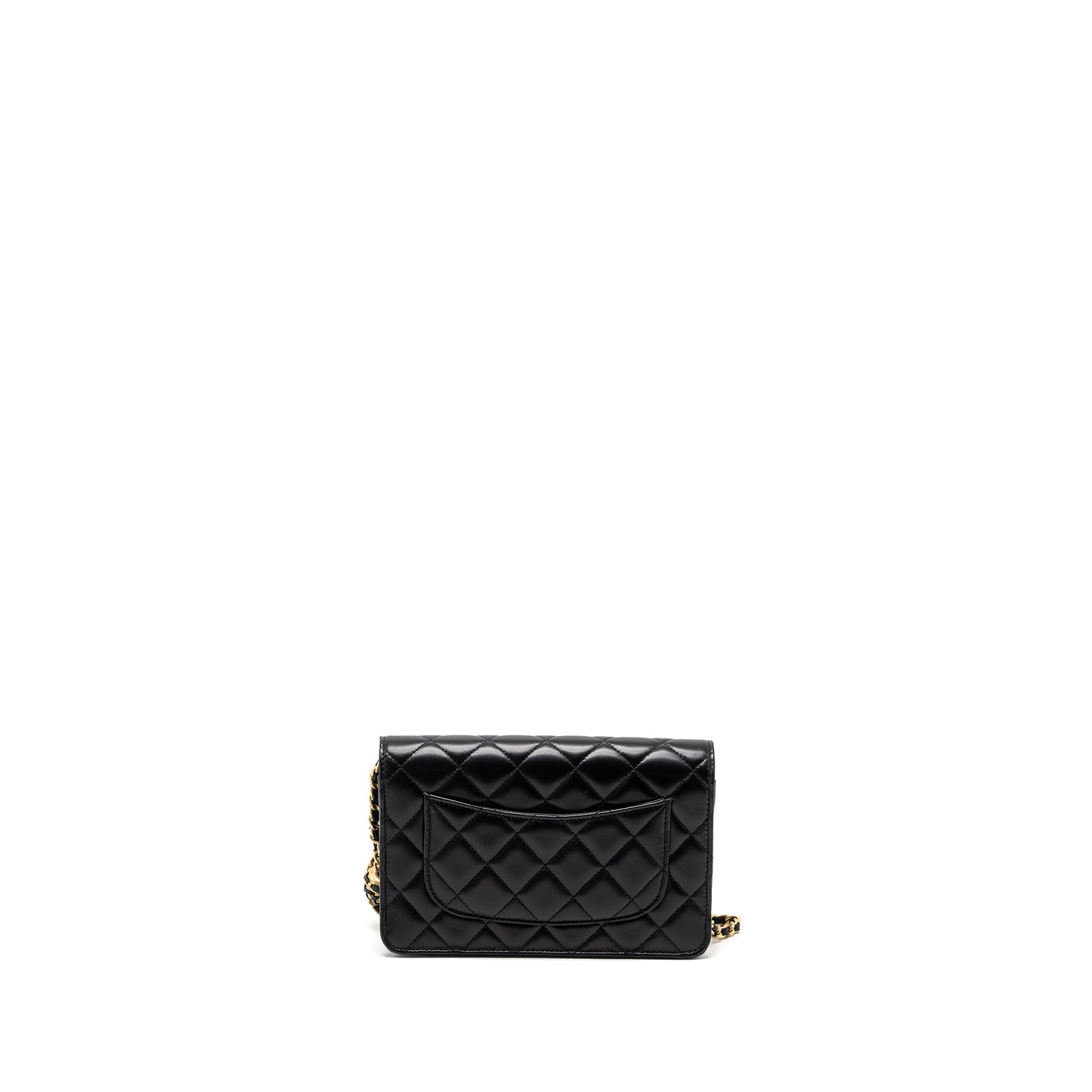 Chanel 22S Pearl Crush Wallet on Chain Lambskin Black Brushed  (Microchip)