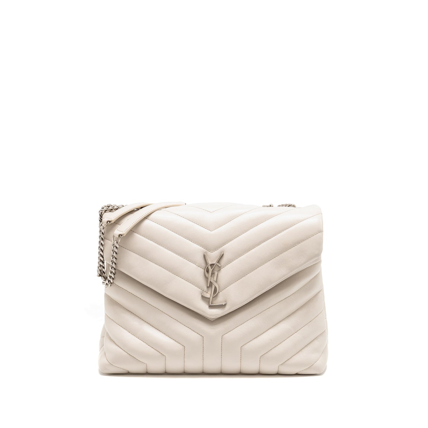 Saint Laurent/ Medium Lou Lou Purse Calfskin White