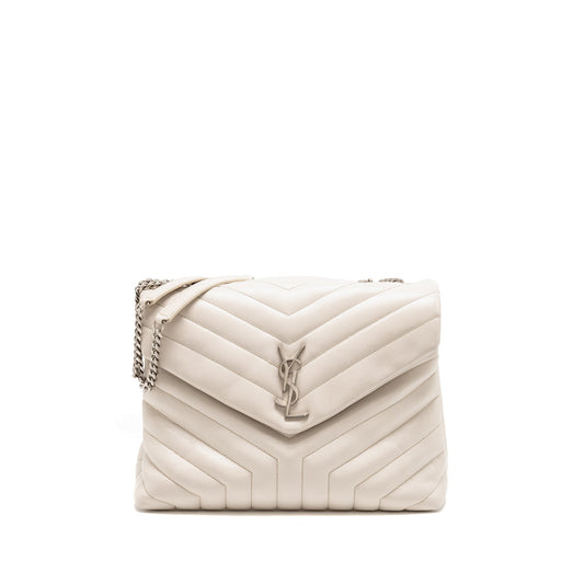 Saint Laurent/ Medium Lou Lou Purse Calfskin White