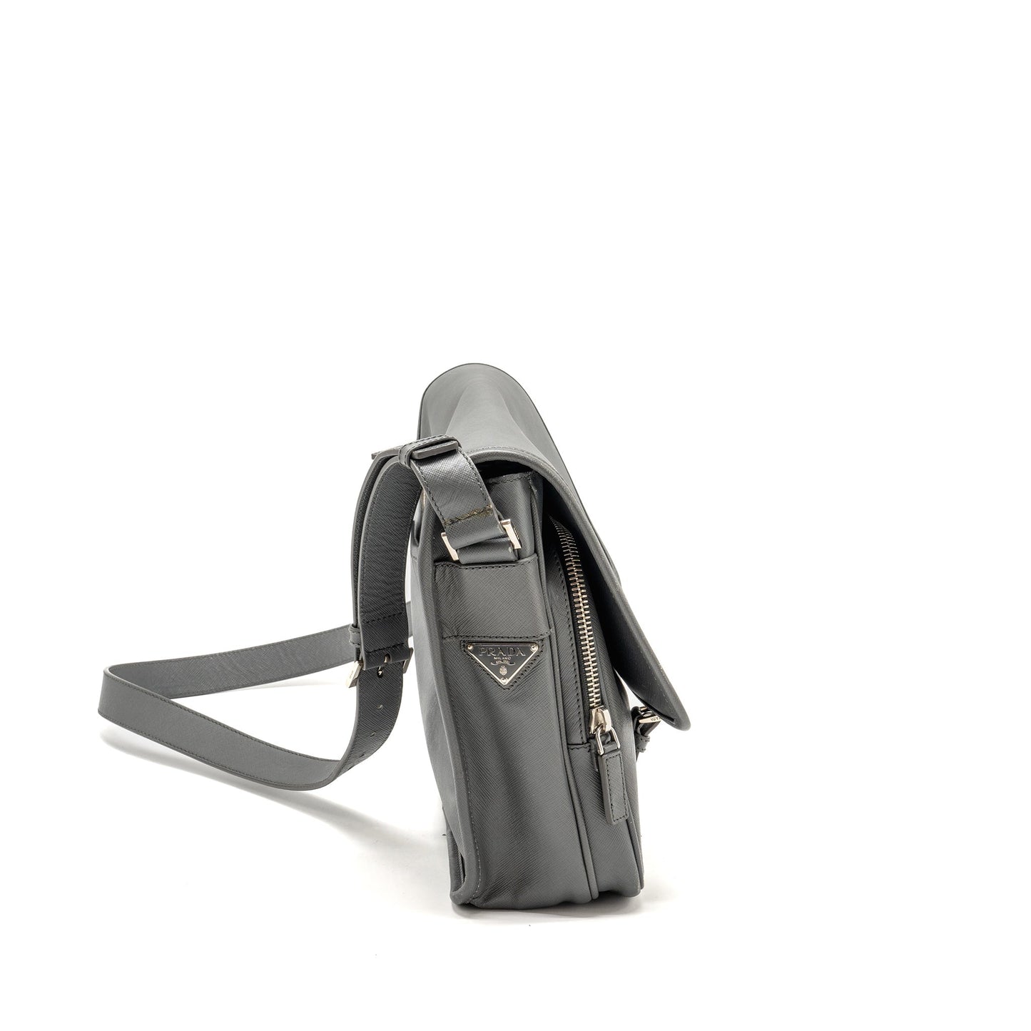 Prada flap messanger Purse caviar grey