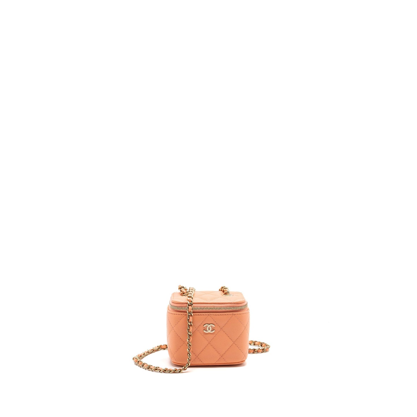 Chanel Mini Vanity With Chains Caviar Coral Pink L(Microchip)
