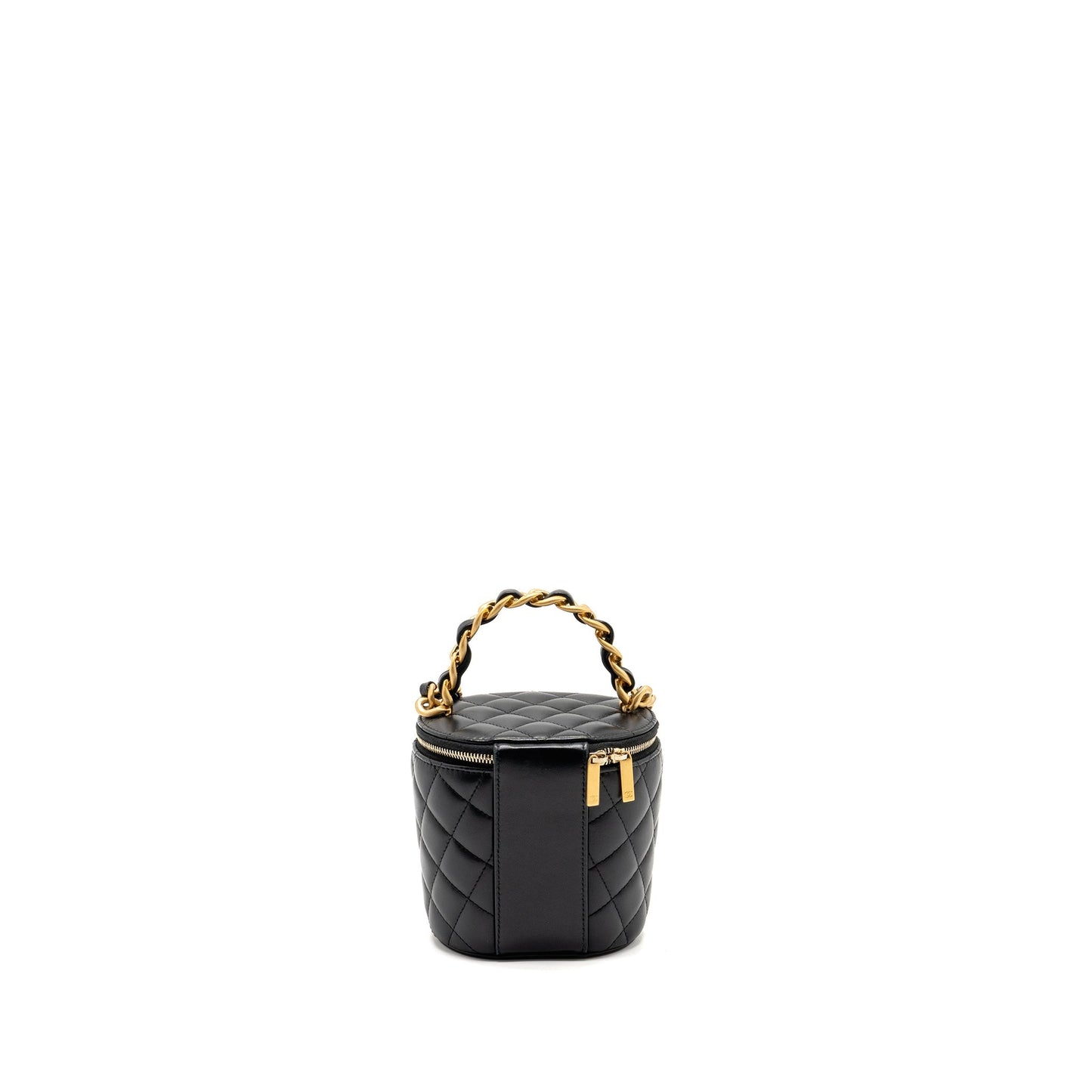 CHANEL Afternoon Tea Top Handle Vanity Case With Chain Lambskin Black  (Microchip)