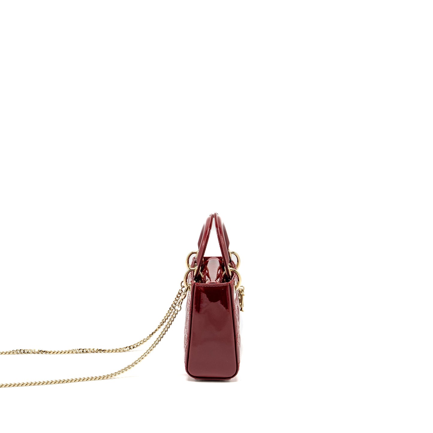Mini Lady Dior Patent Red