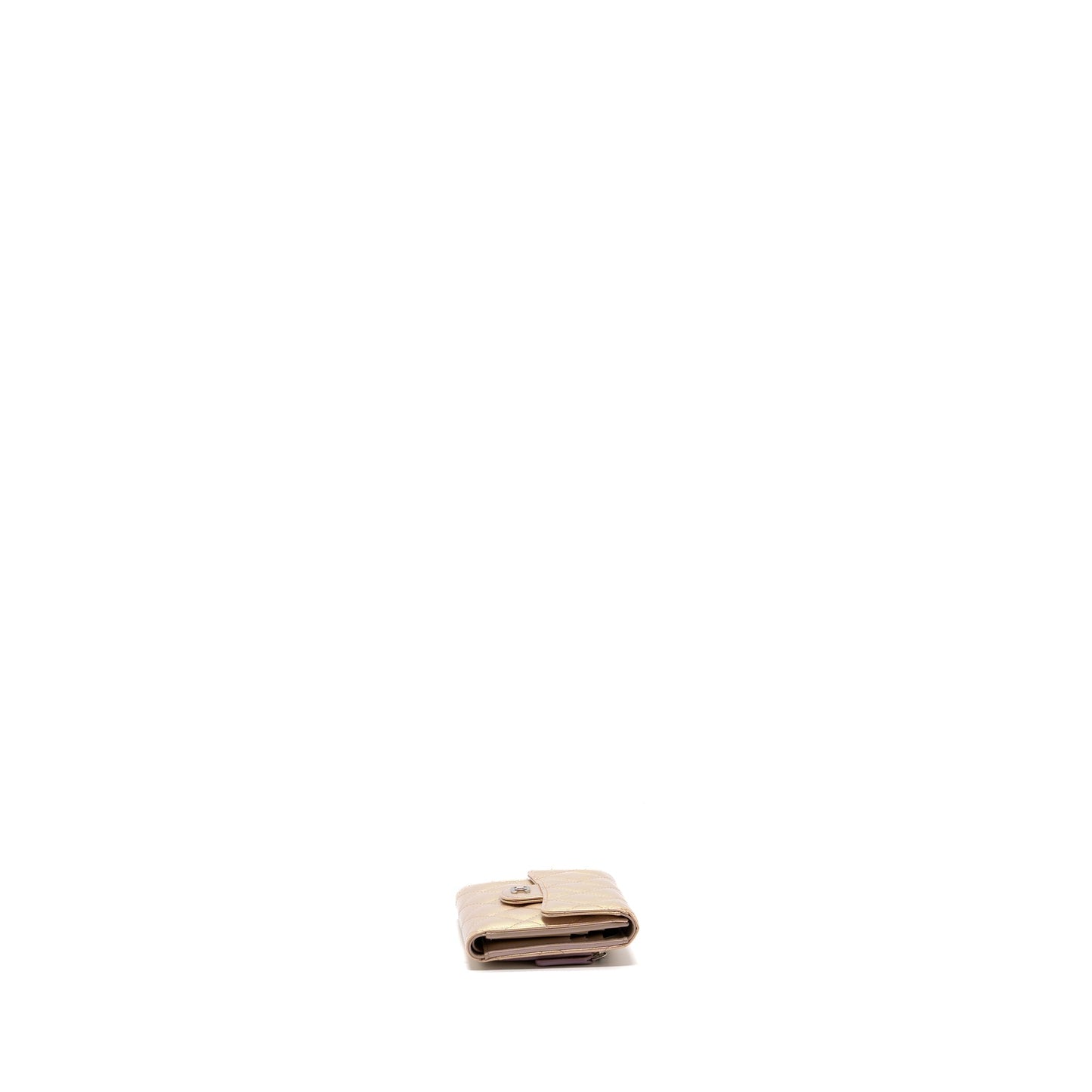 Chanel Classic Small Compact Wallet Calfskin Iridescent Pink