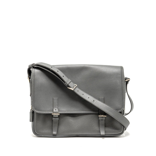 Prada flap messanger Purse caviar grey