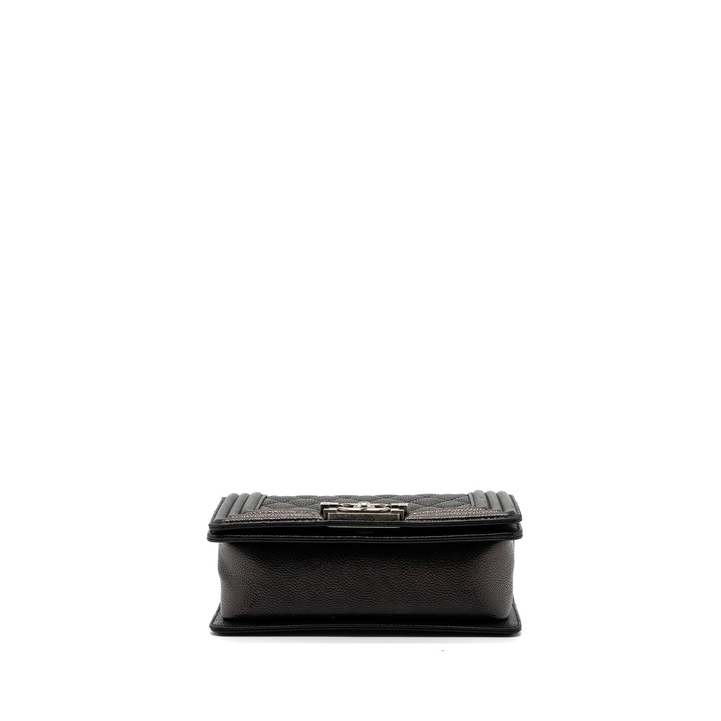 Chanel small boy bag caviar black ruthenium hardware