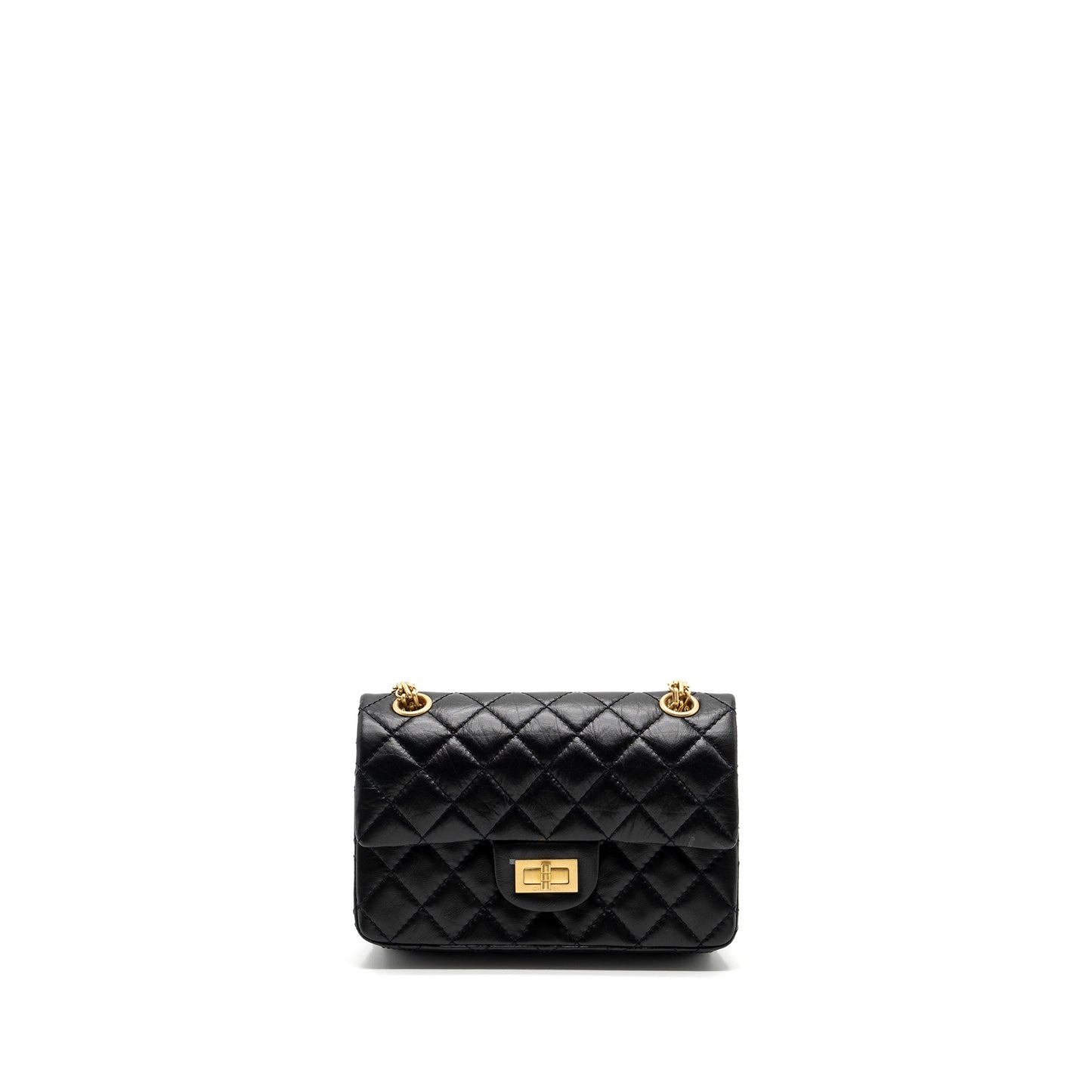 Chanel Mini 2.55 Reissue Flap Bag Aged Calfskin Black Brushed  (Microchip)