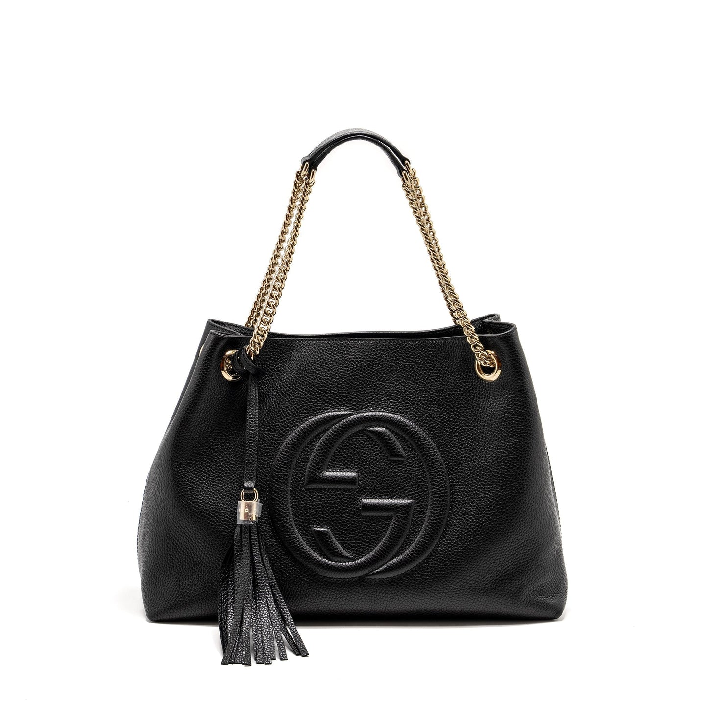 Gucci Interlocking G Soho Tote Bag Calfskin Black