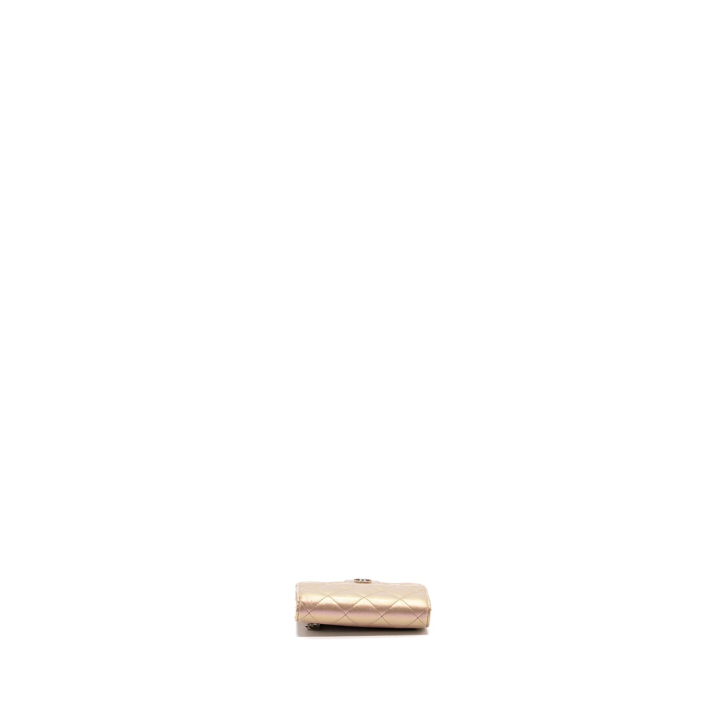 Chanel Classic Small Compact Wallet Calfskin Iridescent Pink