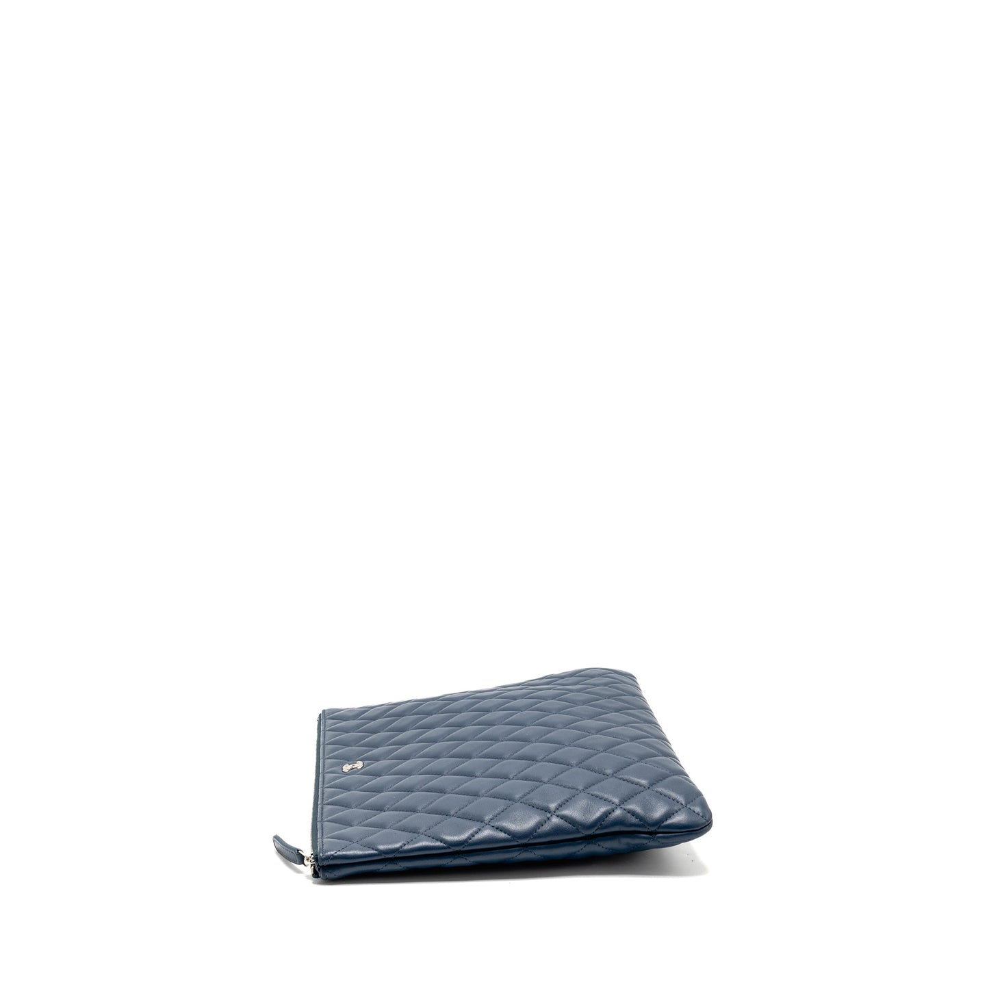 Chanel Classic Quilted Large Clutch Bag Lambskin Navy