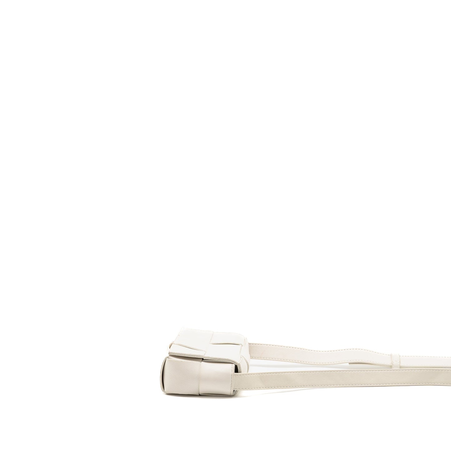 Bottega Veneta Intreccio Cassette Mini Purse Lambskin White