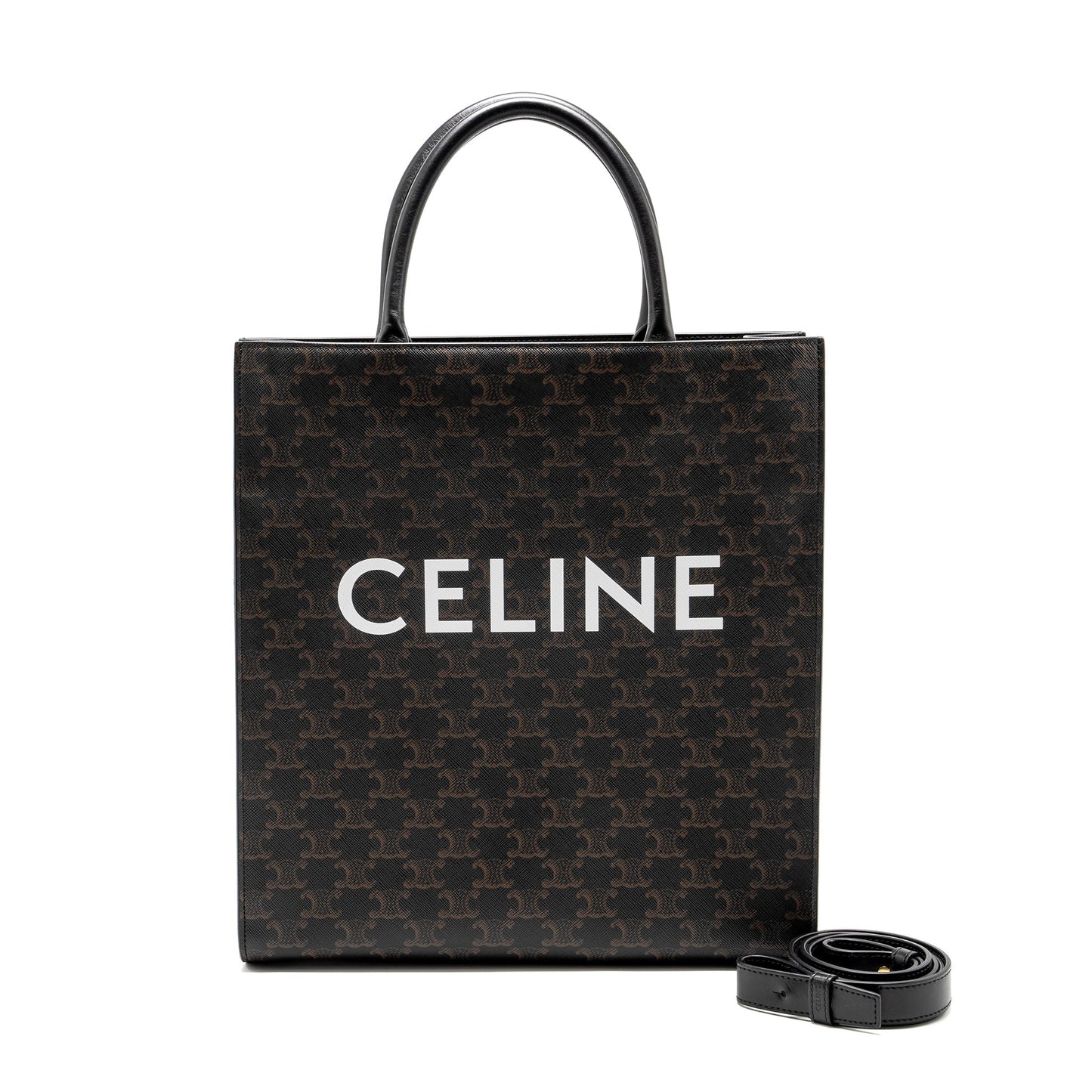 Luxury CELINE Vertical Cabas in Triomphe Canvas Black / Multicolour