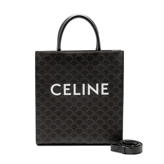 Luxury CELINE Vertical Cabas in Triomphe Canvas Black / Multicolour