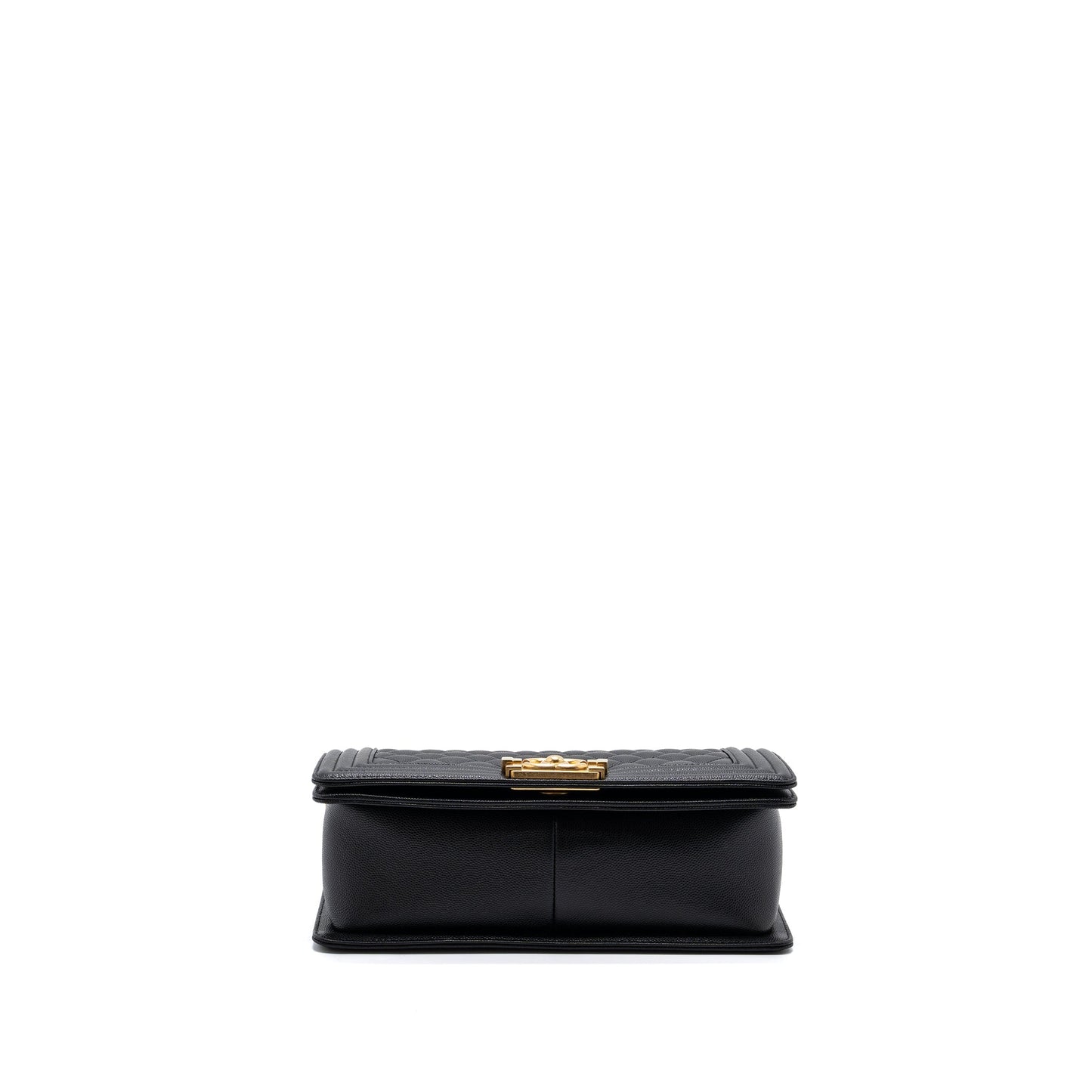 Chanel Medium Classic Boy Bag Caviar Black Brushed  (microchip)