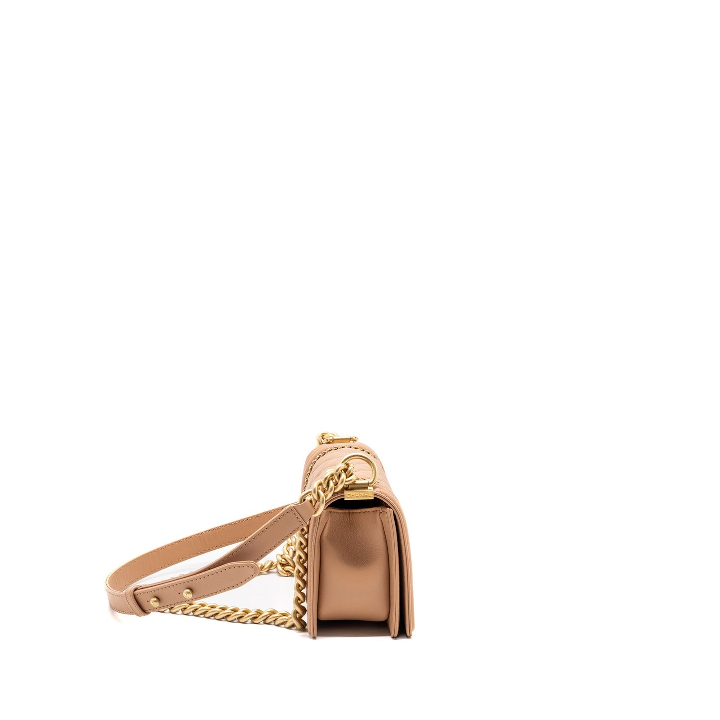 Chanel Small Boy Bag limited edition Calfskin Dark Beige