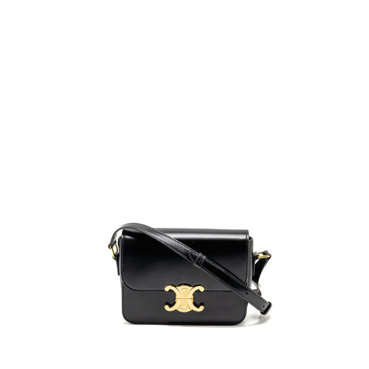 Celine Teen Triomphe Purse Shiny Calfskin Black