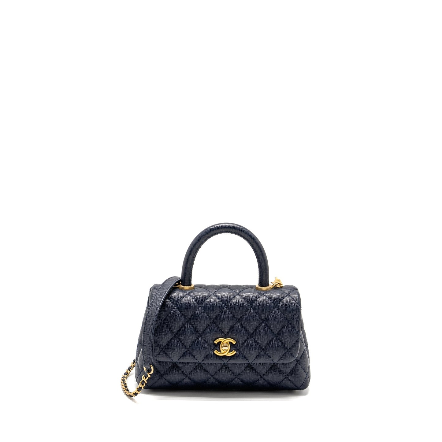 Chanel Small Coco Handle Caviar Navy