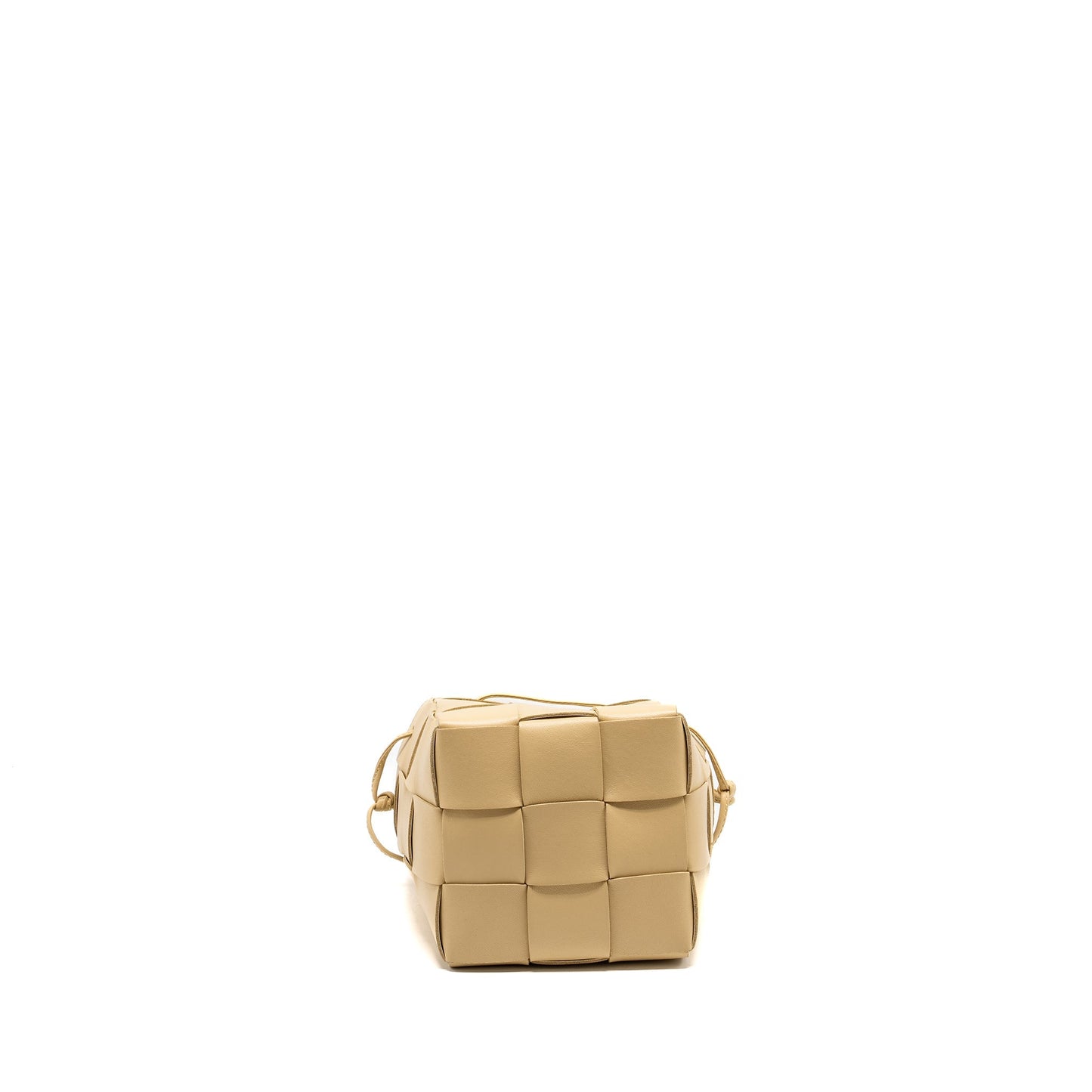Bottega Veneta Small Cassette Bucket Purse Lambskin Beige