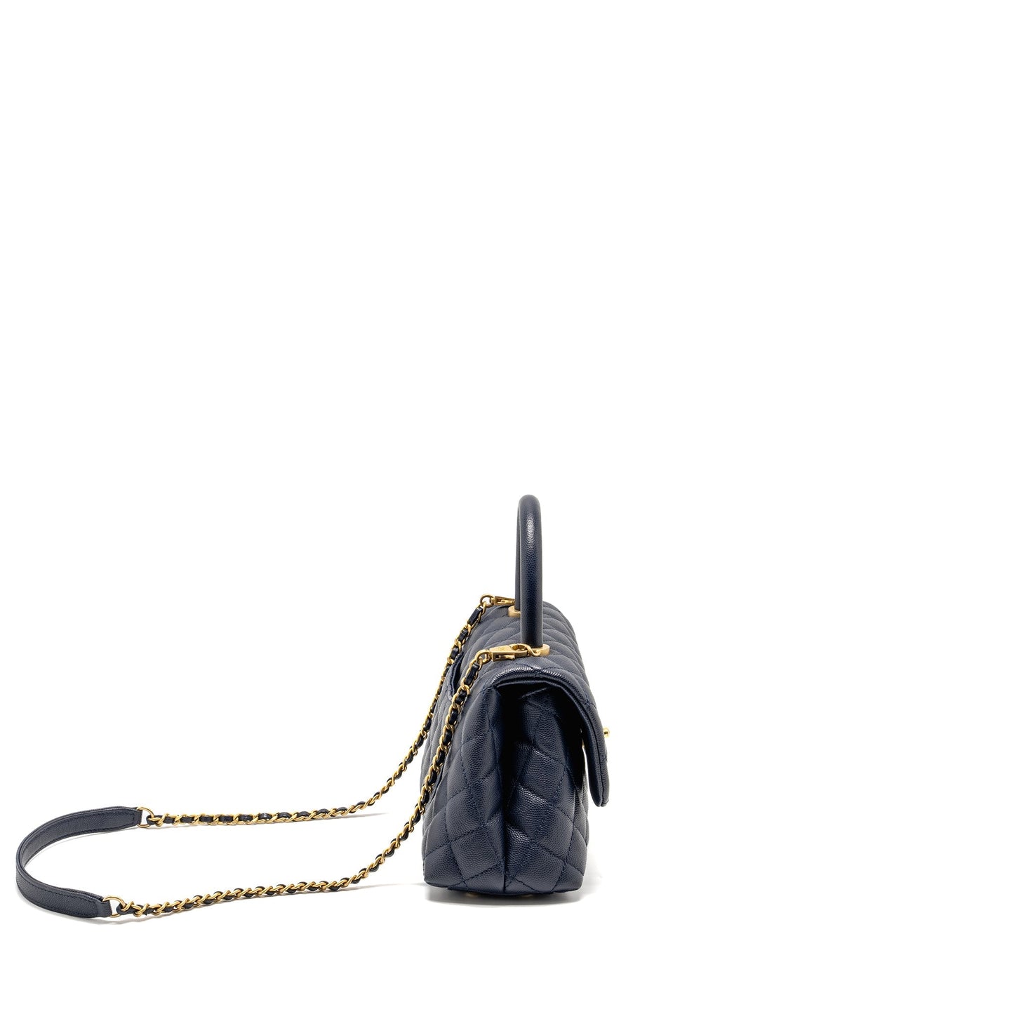 Chanel Small Coco Handle Caviar Navy