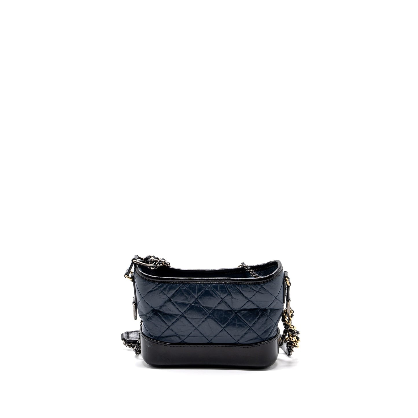 Chanel small gabrielle hobo bag calfskin blue / black multicolor hardware