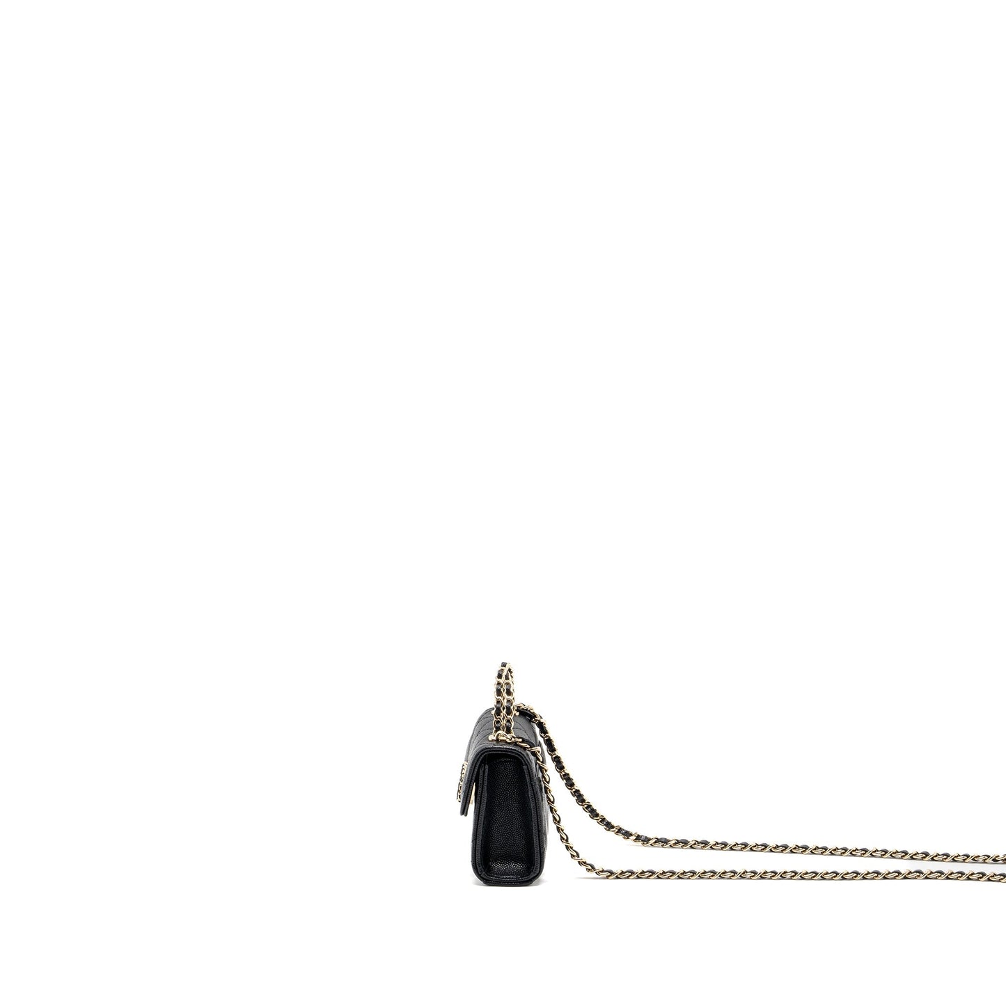 Chanel Top Handle Mini Flap Bag Caviar Black L (Microchip)