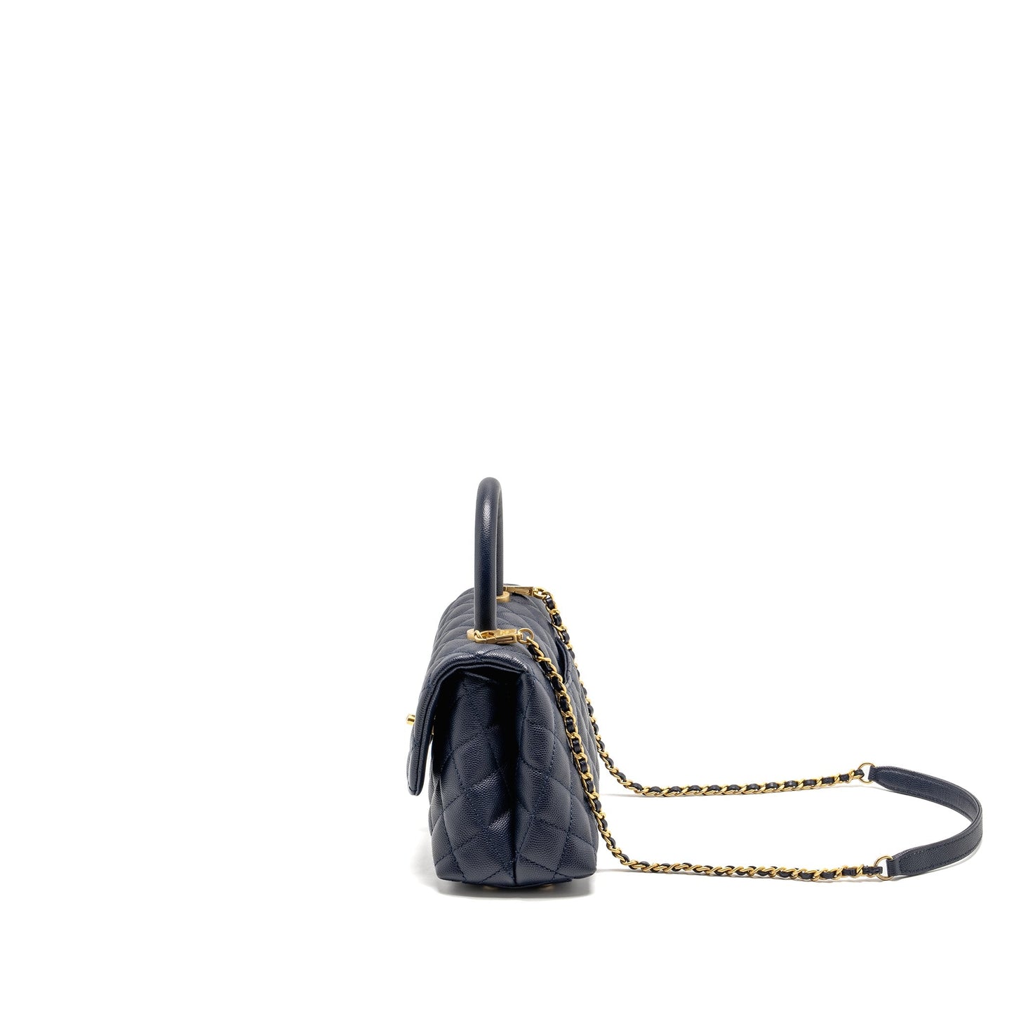Chanel Small Coco Handle Caviar Navy