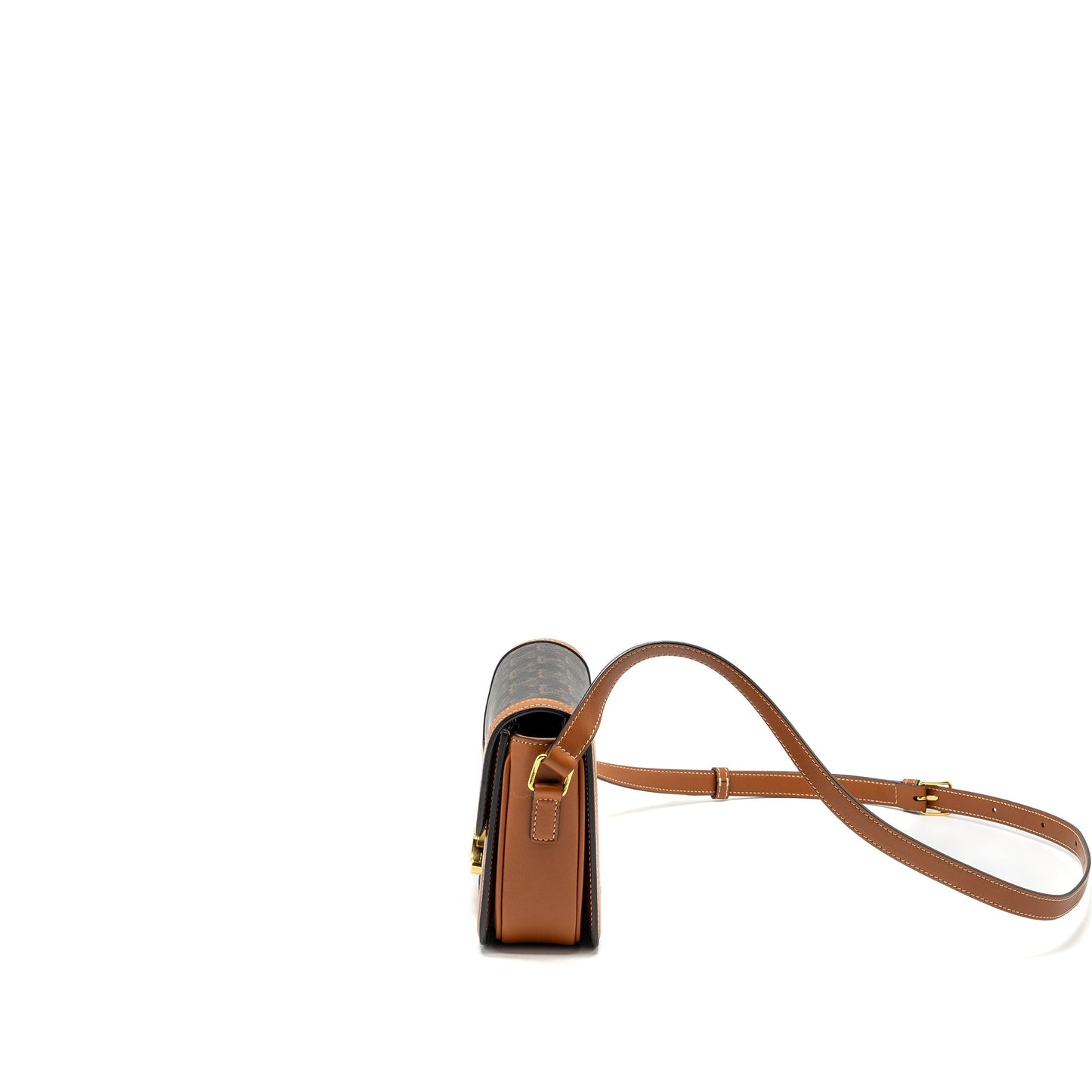 Celine Teen Triomphe Purse in triomphe canvas / calfskin Brown / Multicolour