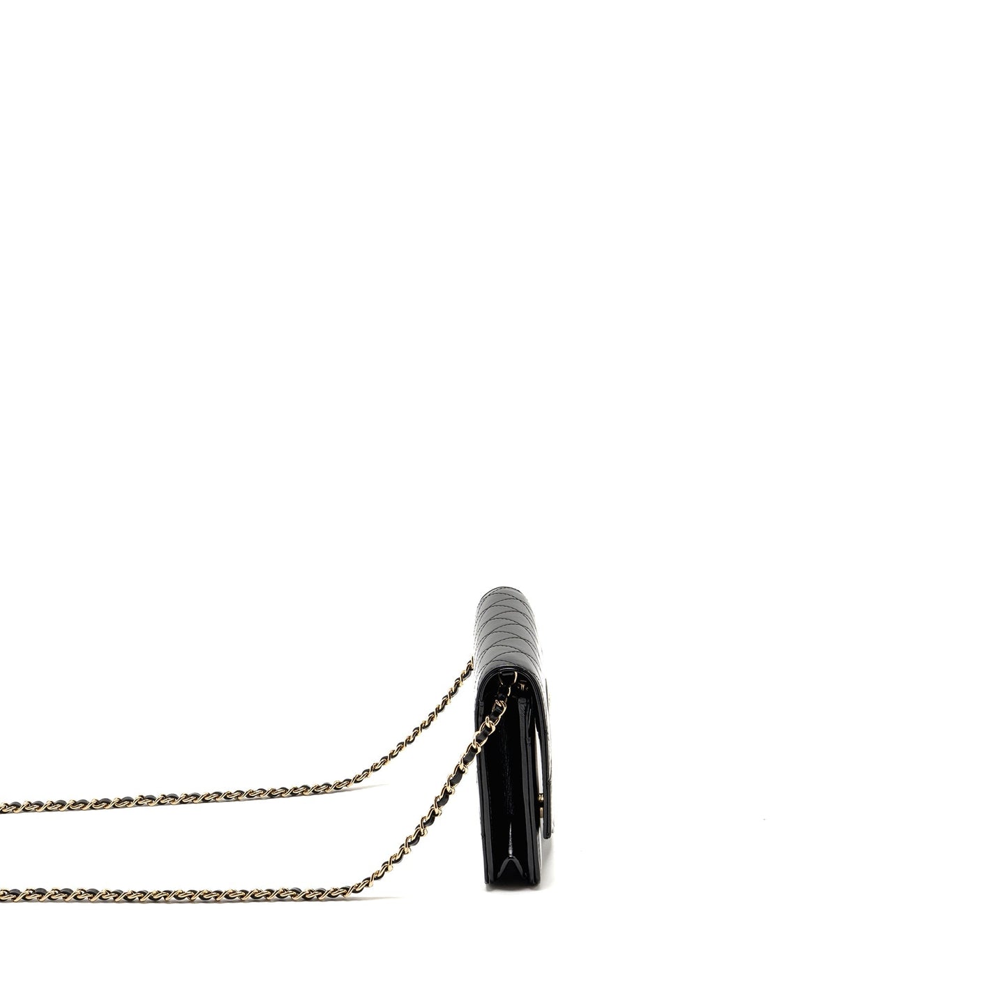Chanel 24c 31 Wallet On Chain Shiny Calfskin Black L (Microchip)