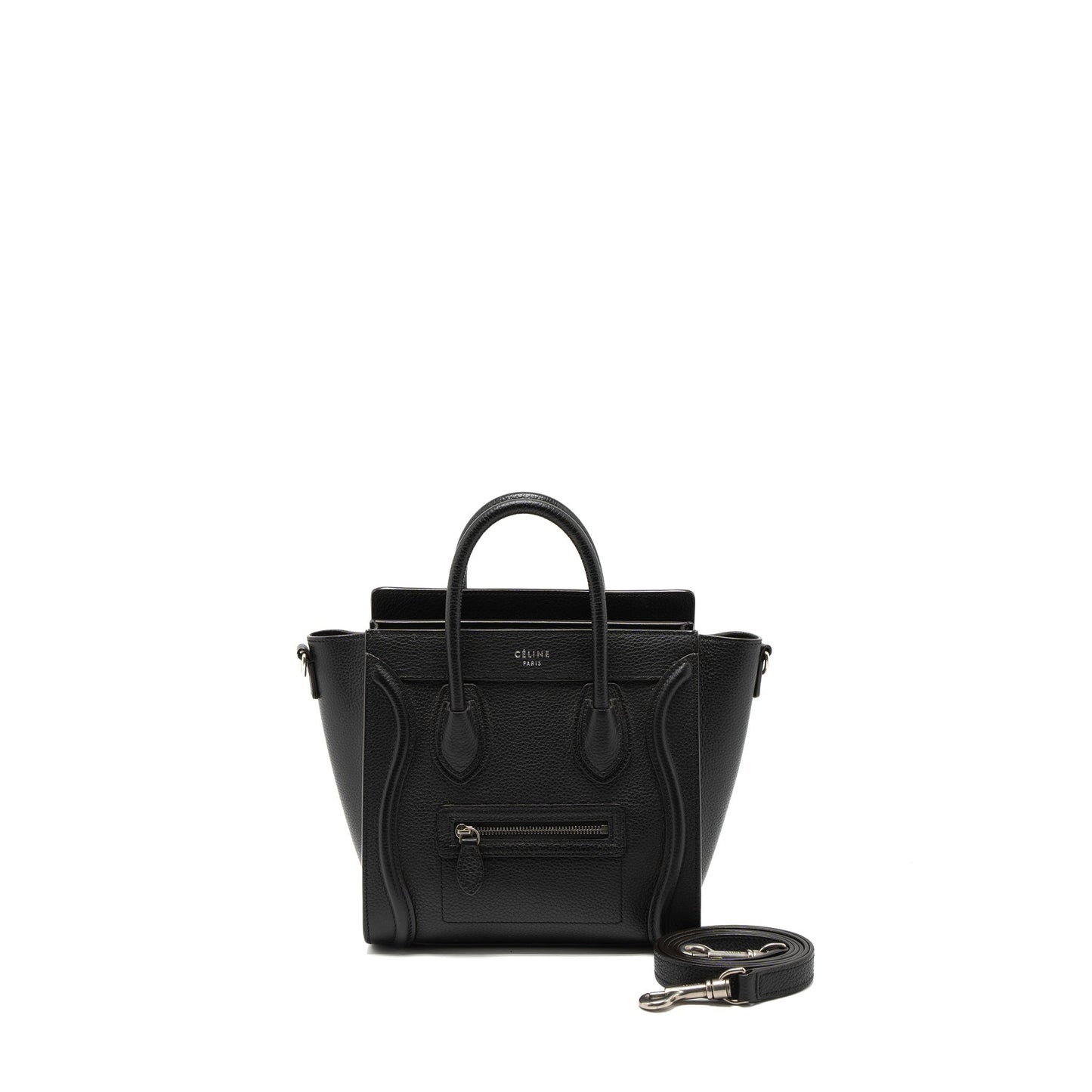 Celine Nano Luggage Purse Calfskin Black