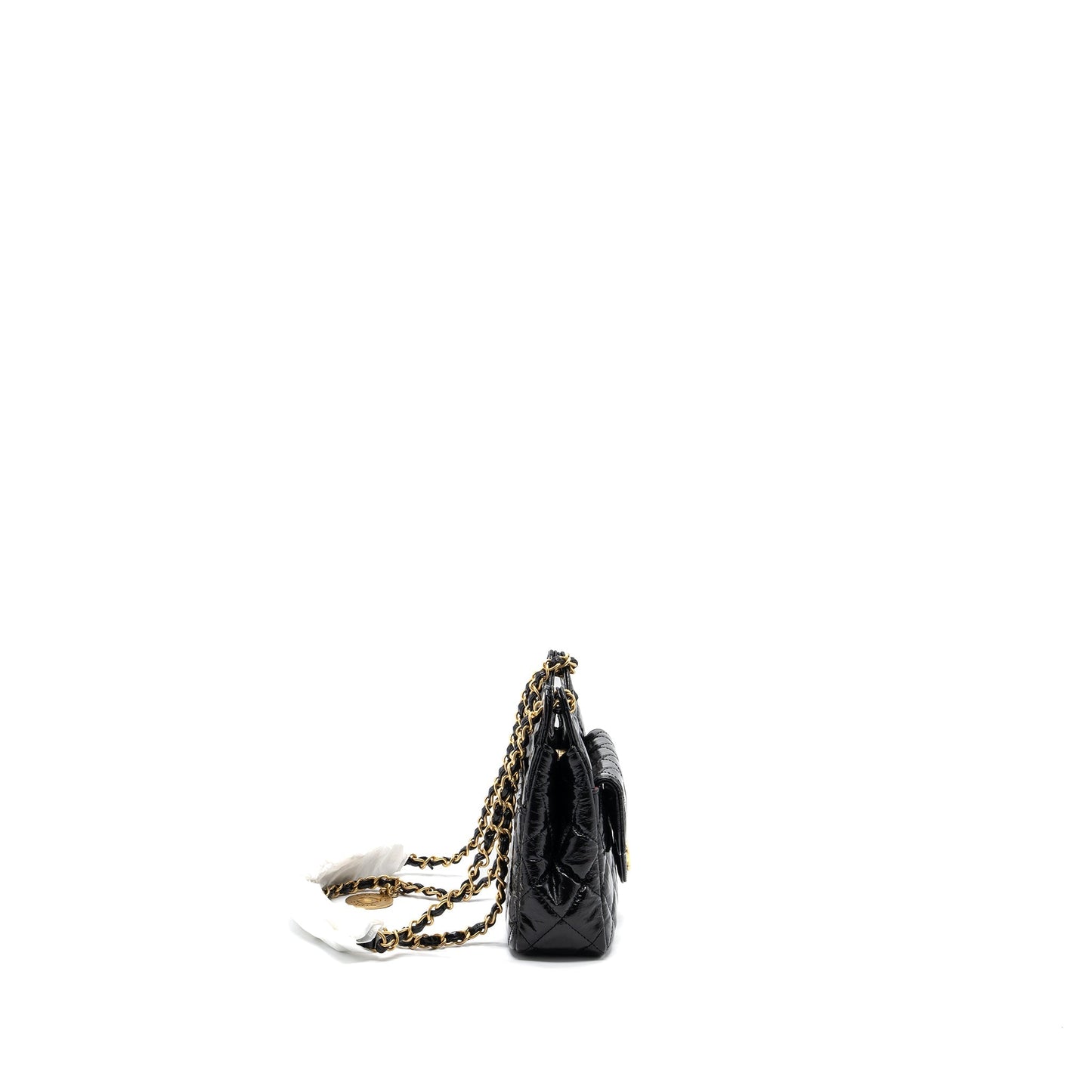 Chanel 23C Small HOBO Bag Shiny Calfskin Black  (Microchip)