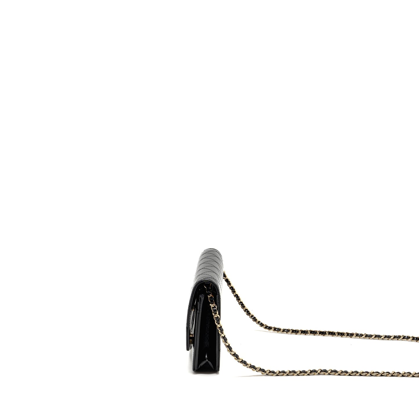 Chanel 24c 31 Wallet On Chain Shiny Calfskin Black L (Microchip)
